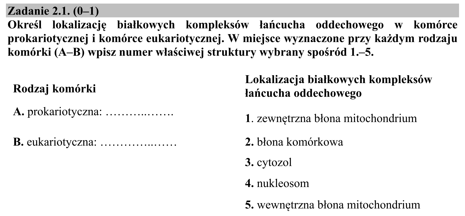 Matura dodatkowa, czerwiec 2019, zadanie 2.1