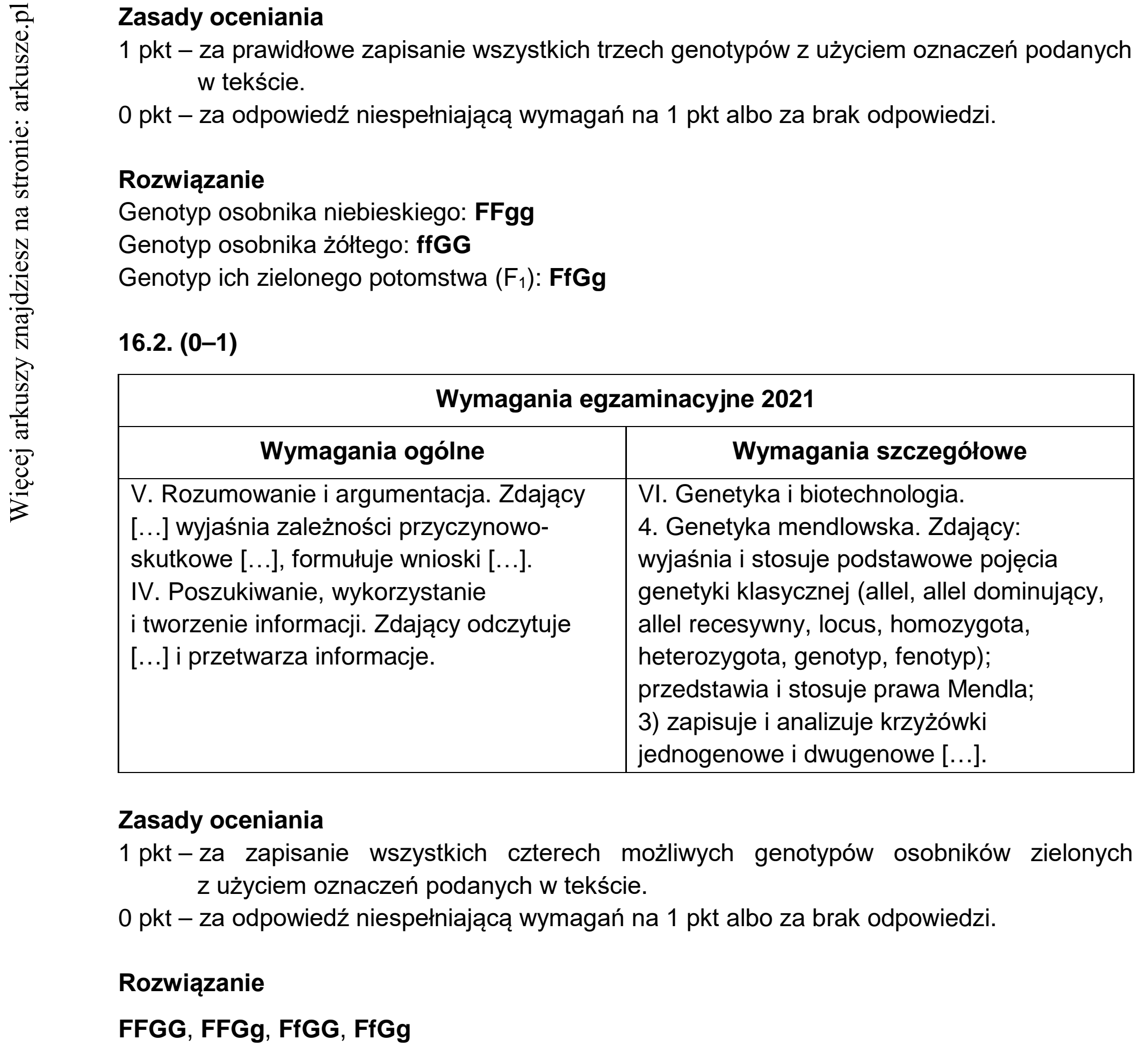 Matura dodatkowa, czerwiec 2021, odpowiedź do zadania 16.1, fragment 1