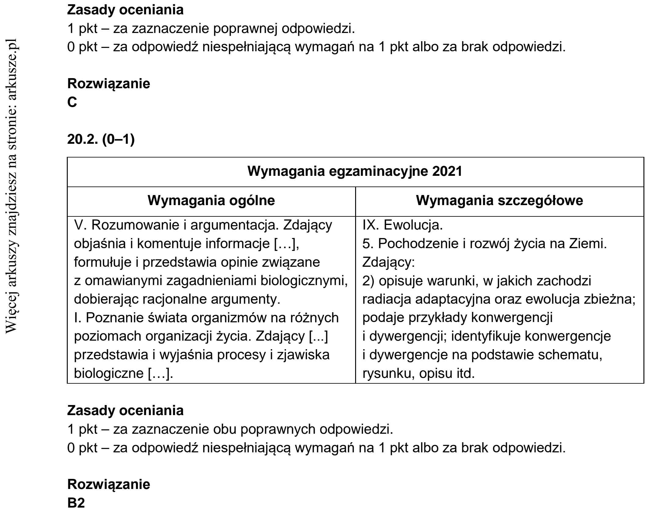 Matura dodatkowa, czerwiec 2021, odpowiedź do zadania 20.1