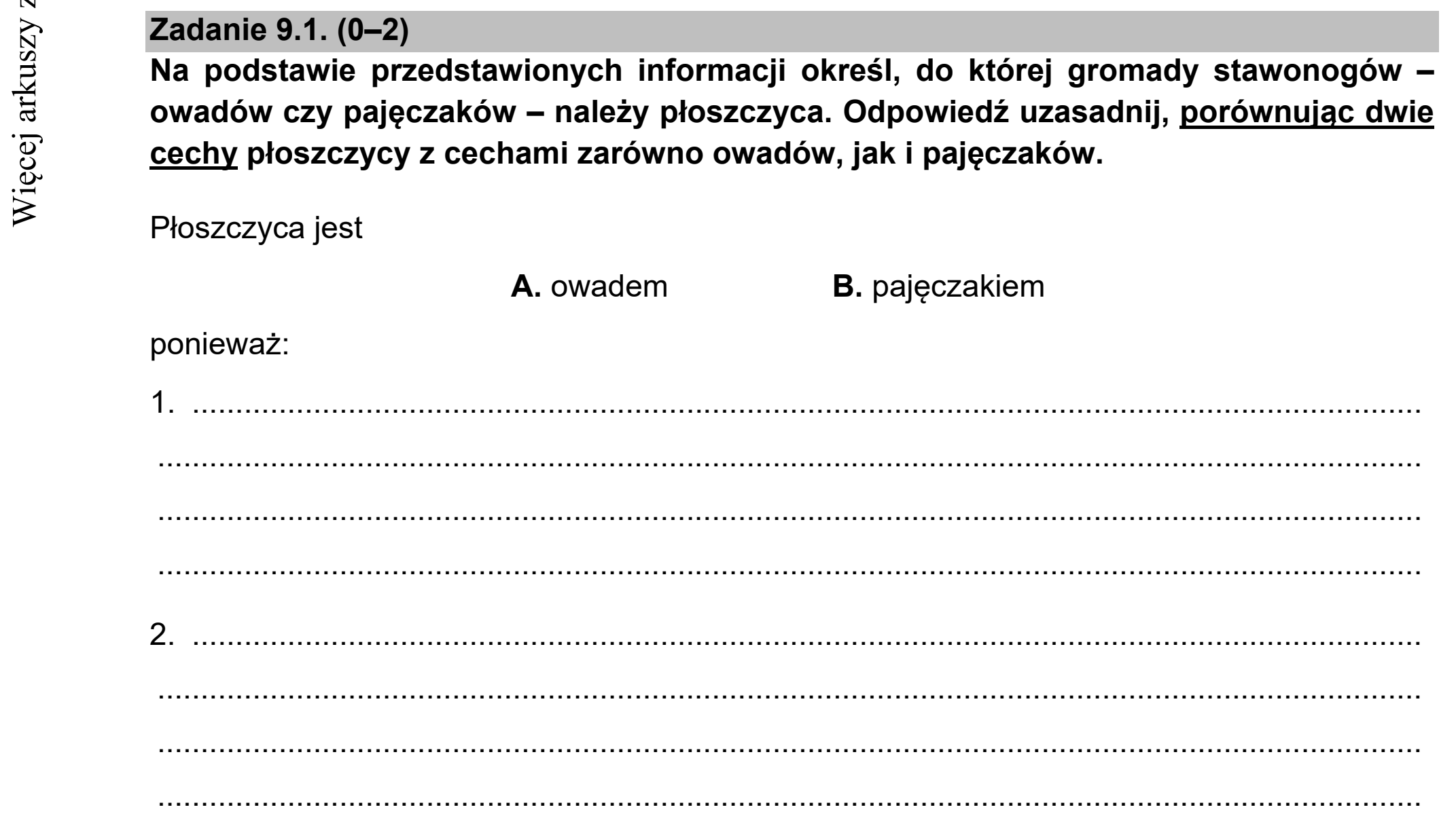 Matura dodatkowa, czerwiec 2021, zadanie 9.1