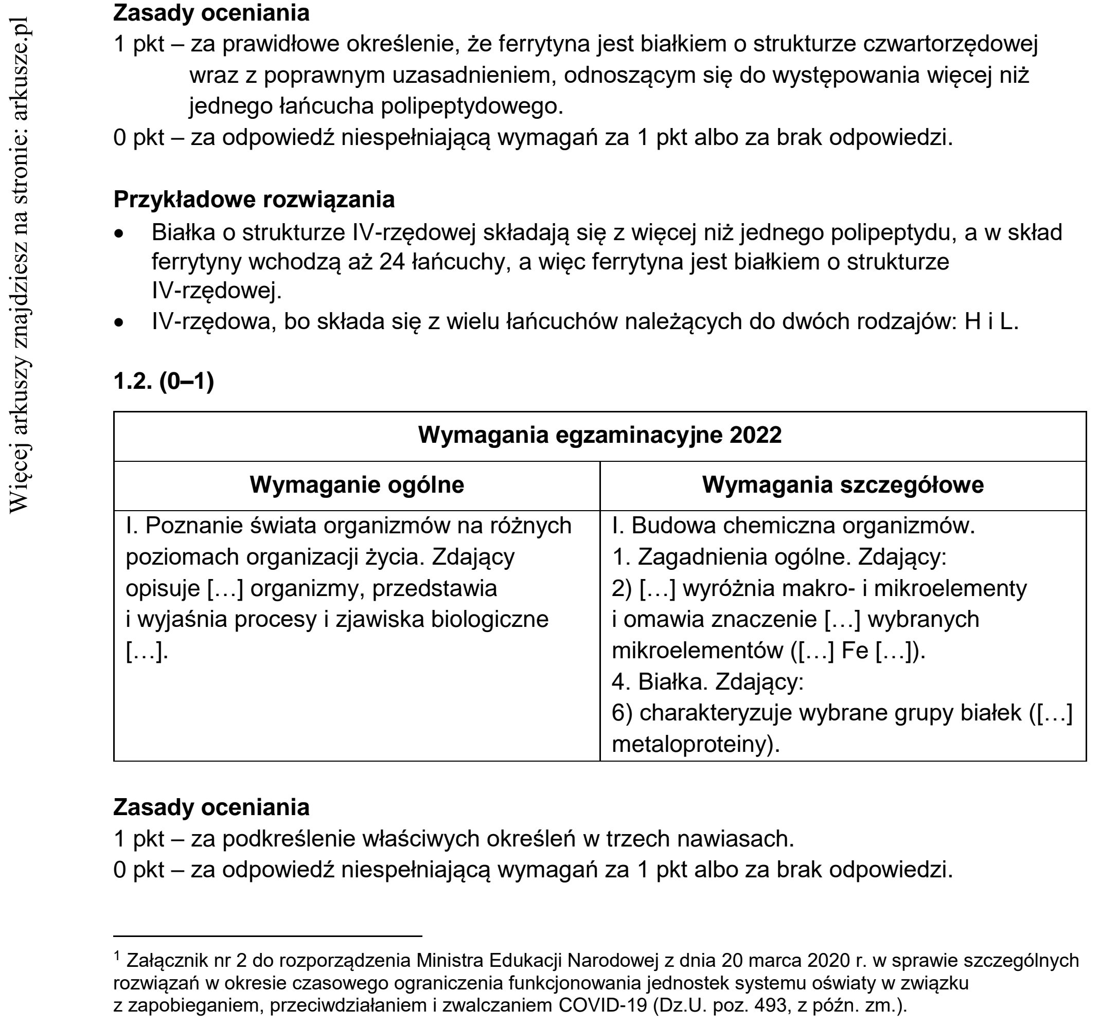Matura dodatkowa, czerwiec 2022, odpowiedź do zadania 1.1, fragment 1