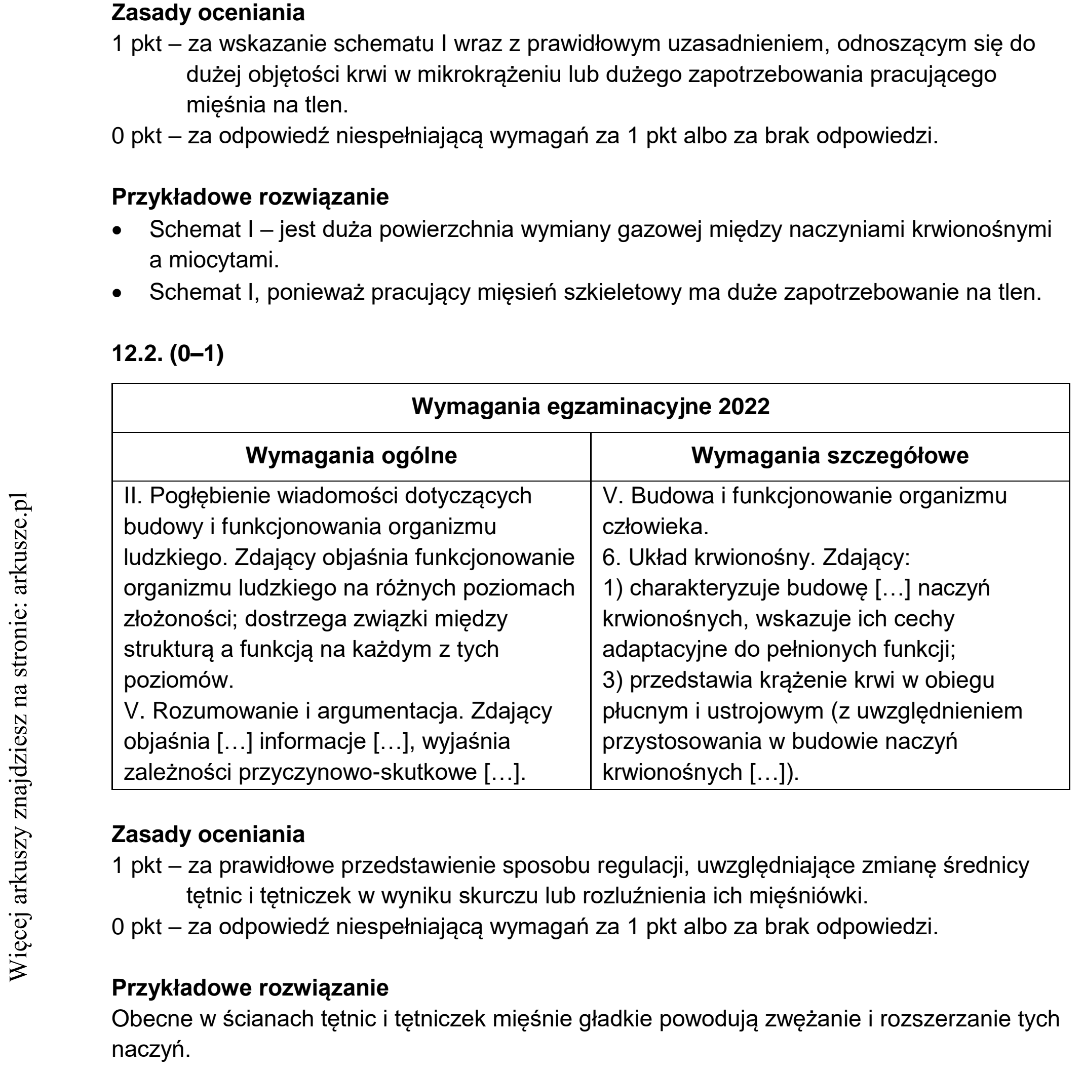Matura dodatkowa, czerwiec 2022, odpowiedź do zadania 12.1, fragment 1