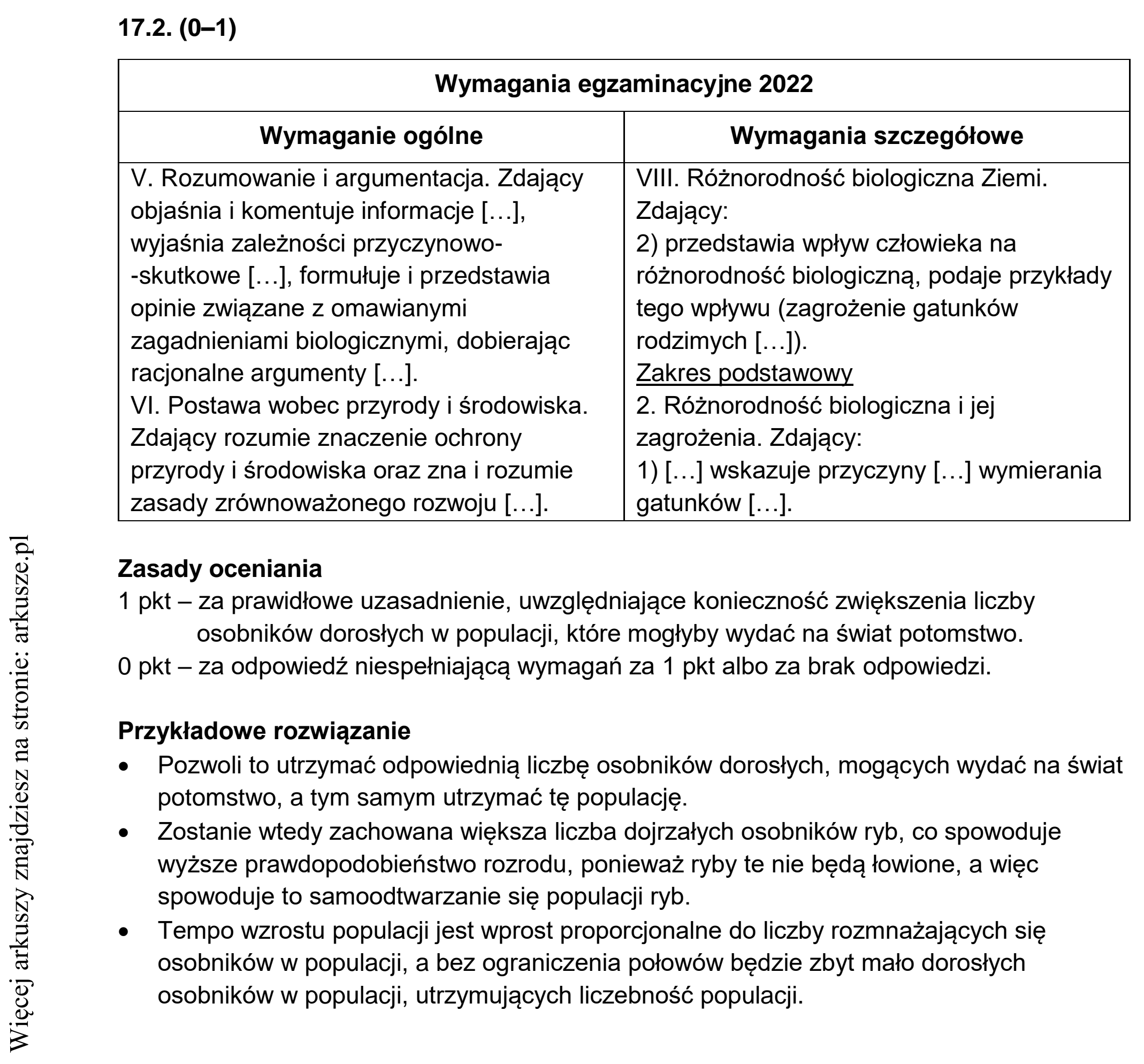 Matura dodatkowa, czerwiec 2022, odpowiedź do zadania 17.1, fragment 2