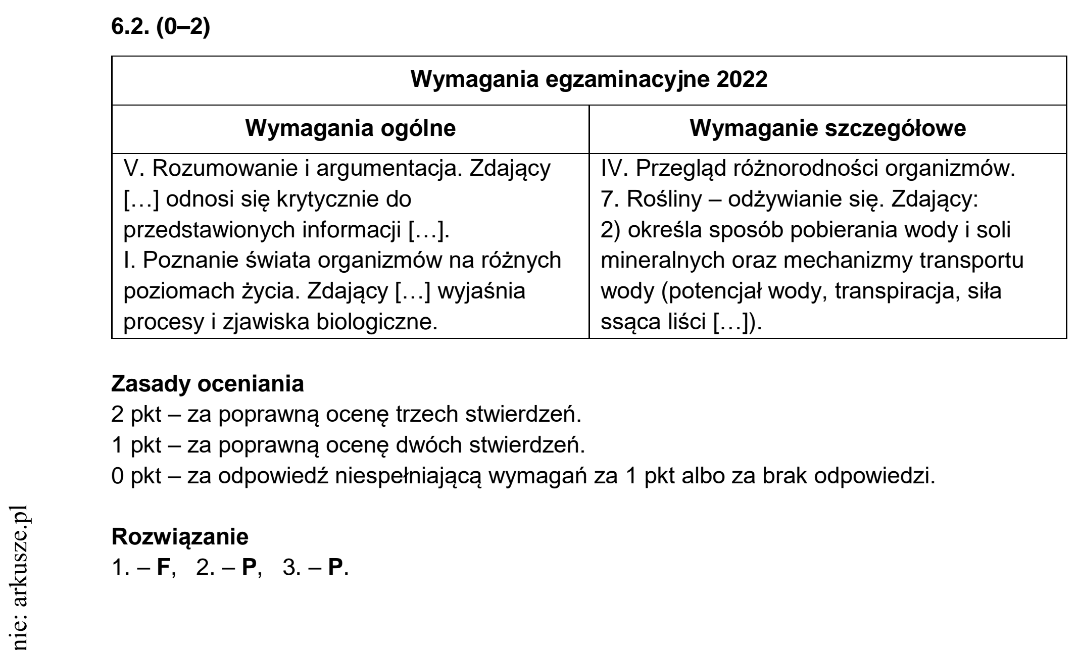 Matura dodatkowa, czerwiec 2022, odpowiedź do zadania 6.1, fragment 2