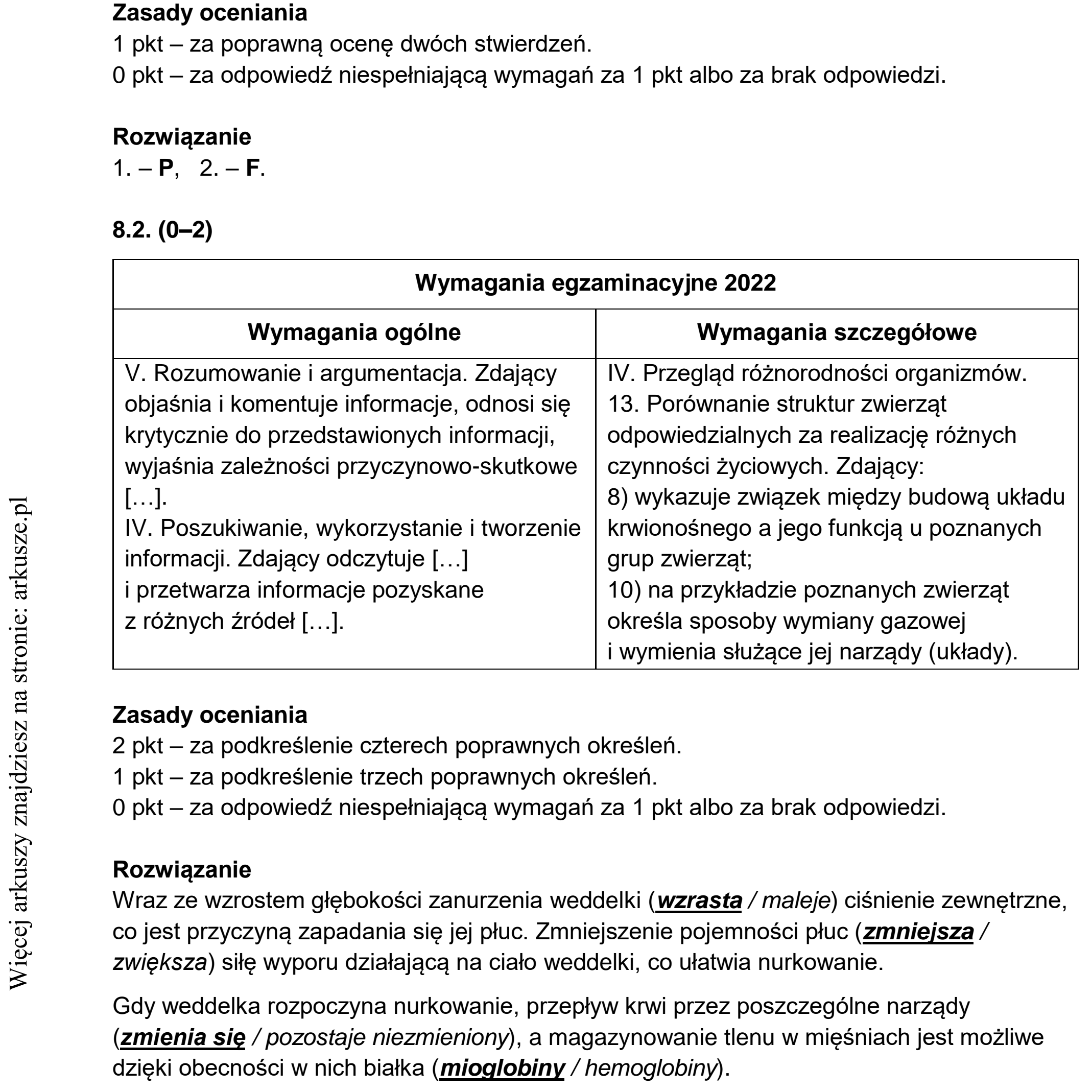 Matura dodatkowa, czerwiec 2022, odpowiedź do zadania 8.1