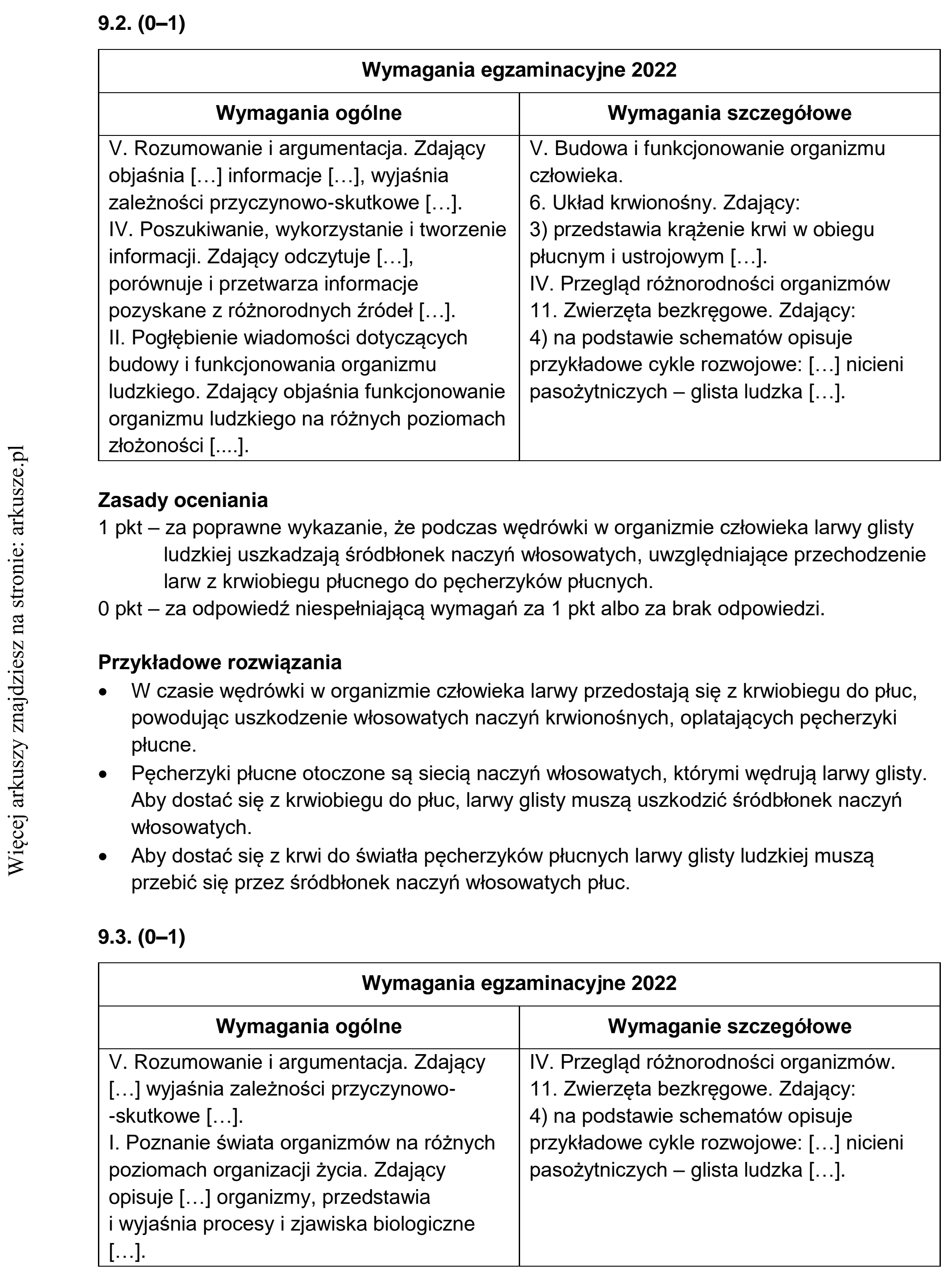 Matura dodatkowa, czerwiec 2022, odpowiedź do zadania 9.1, fragment 2