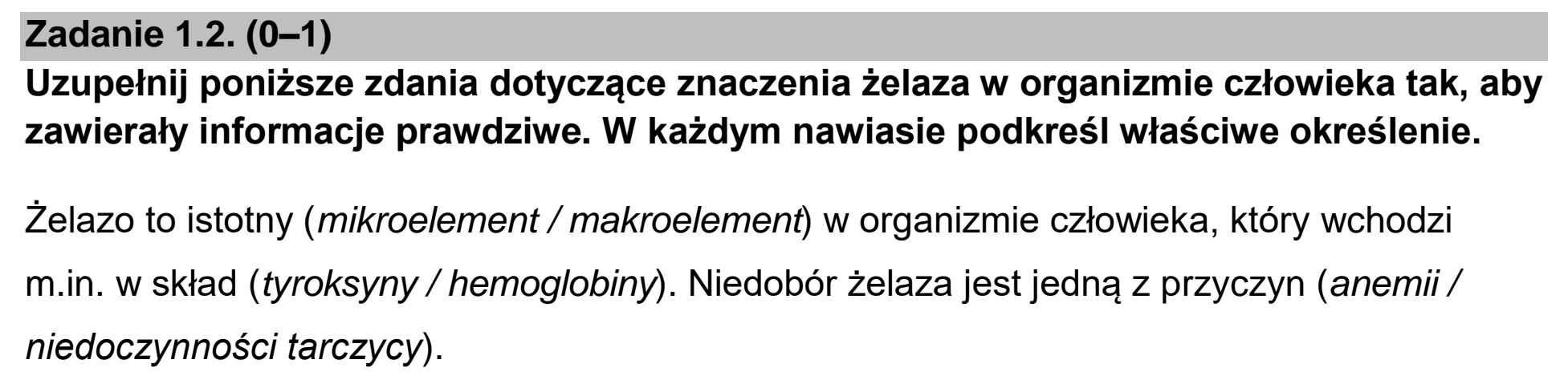 Matura dodatkowa, czerwiec 2022, zadanie 1.2