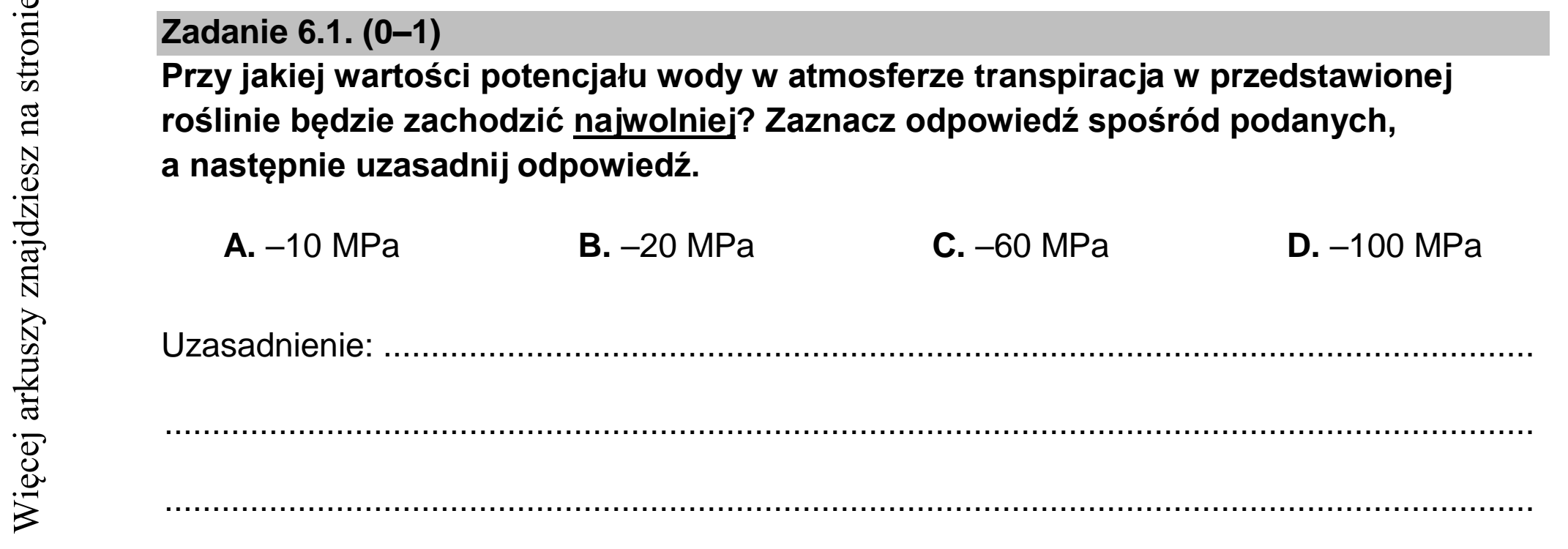 Matura dodatkowa, czerwiec 2022, zadanie 6.1