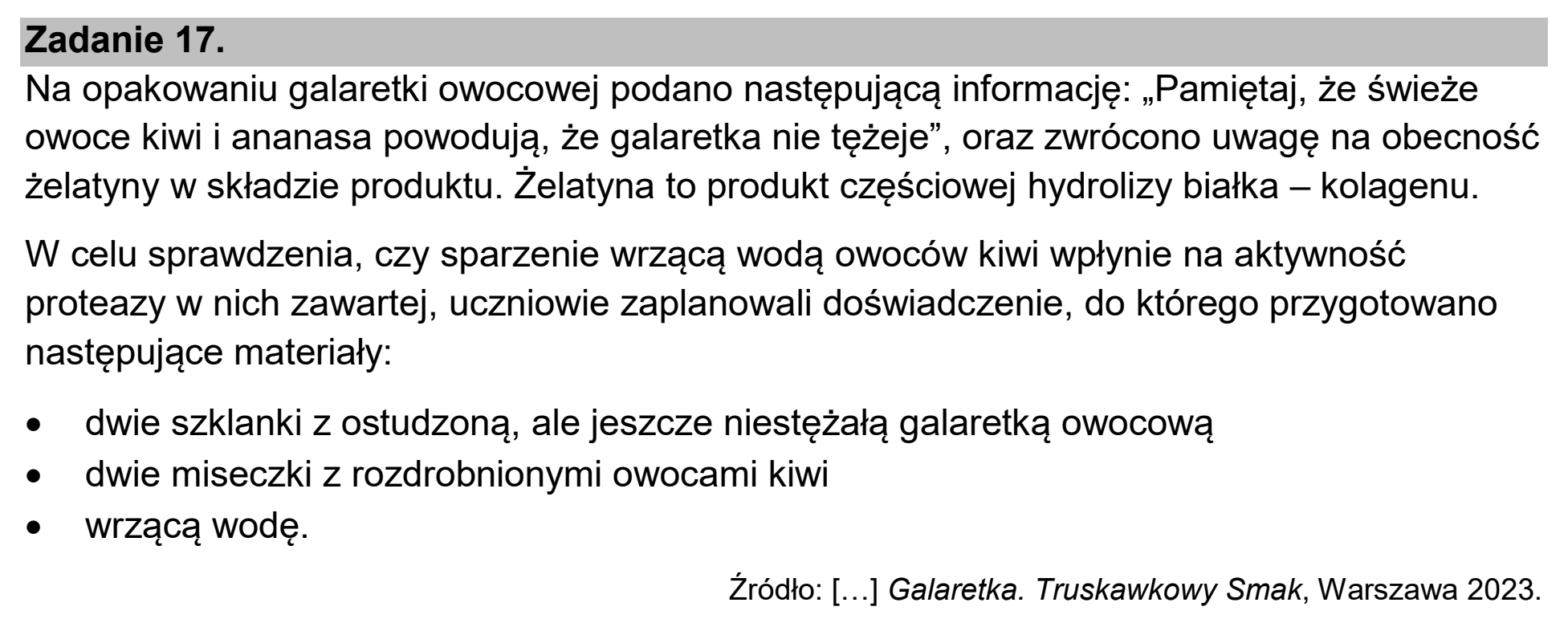 Matura dodatkowa, czerwiec 2024, wstęp zadania 17