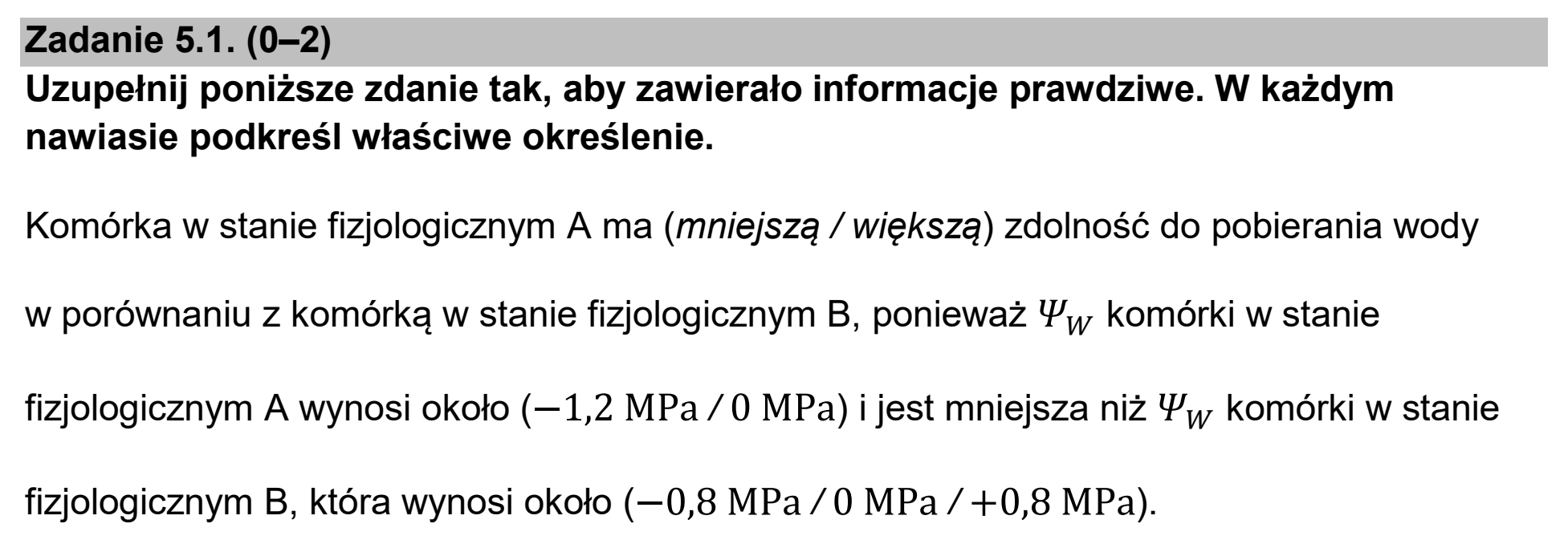Matura dodatkowa, czerwiec 2024, zadanie 5.1