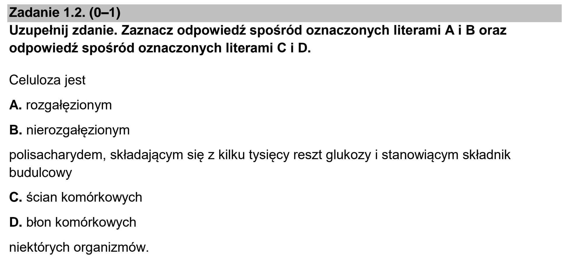 Matura dodatkowa, czerwiec 2026, zadanie 1.2