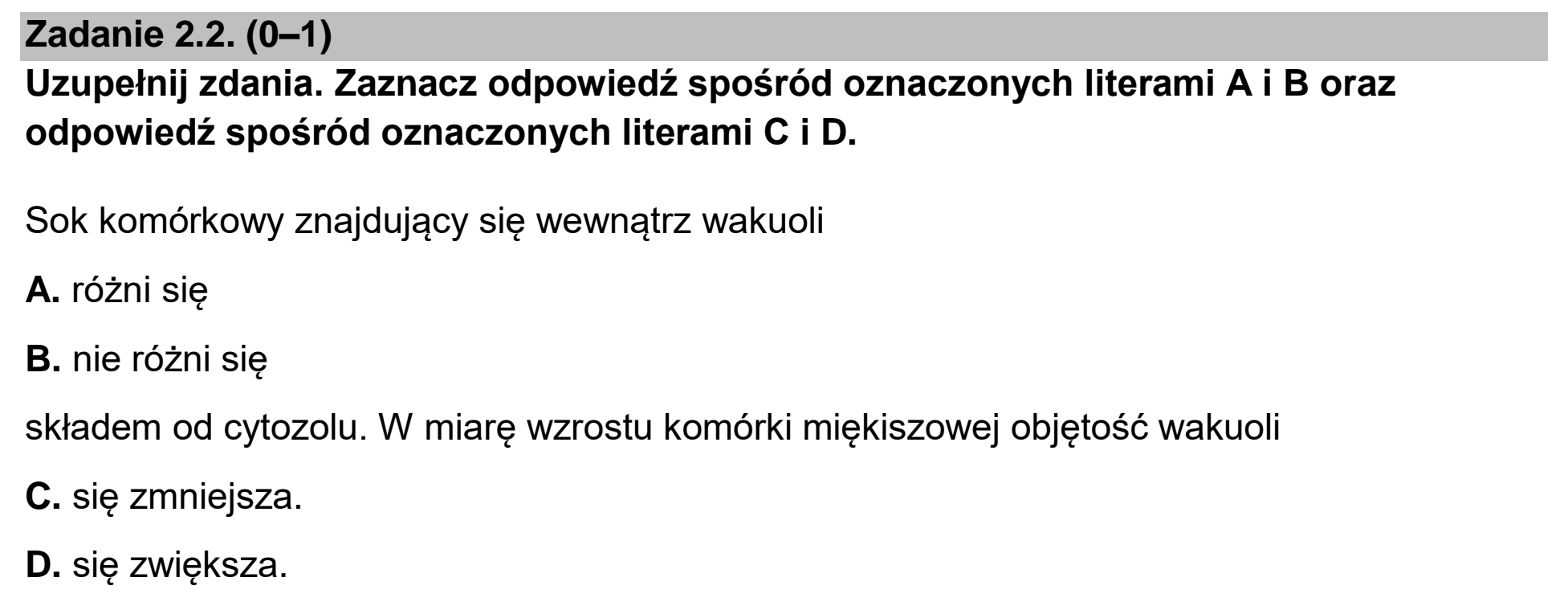 Matura dodatkowa, czerwiec 2026, zadanie 2.2
