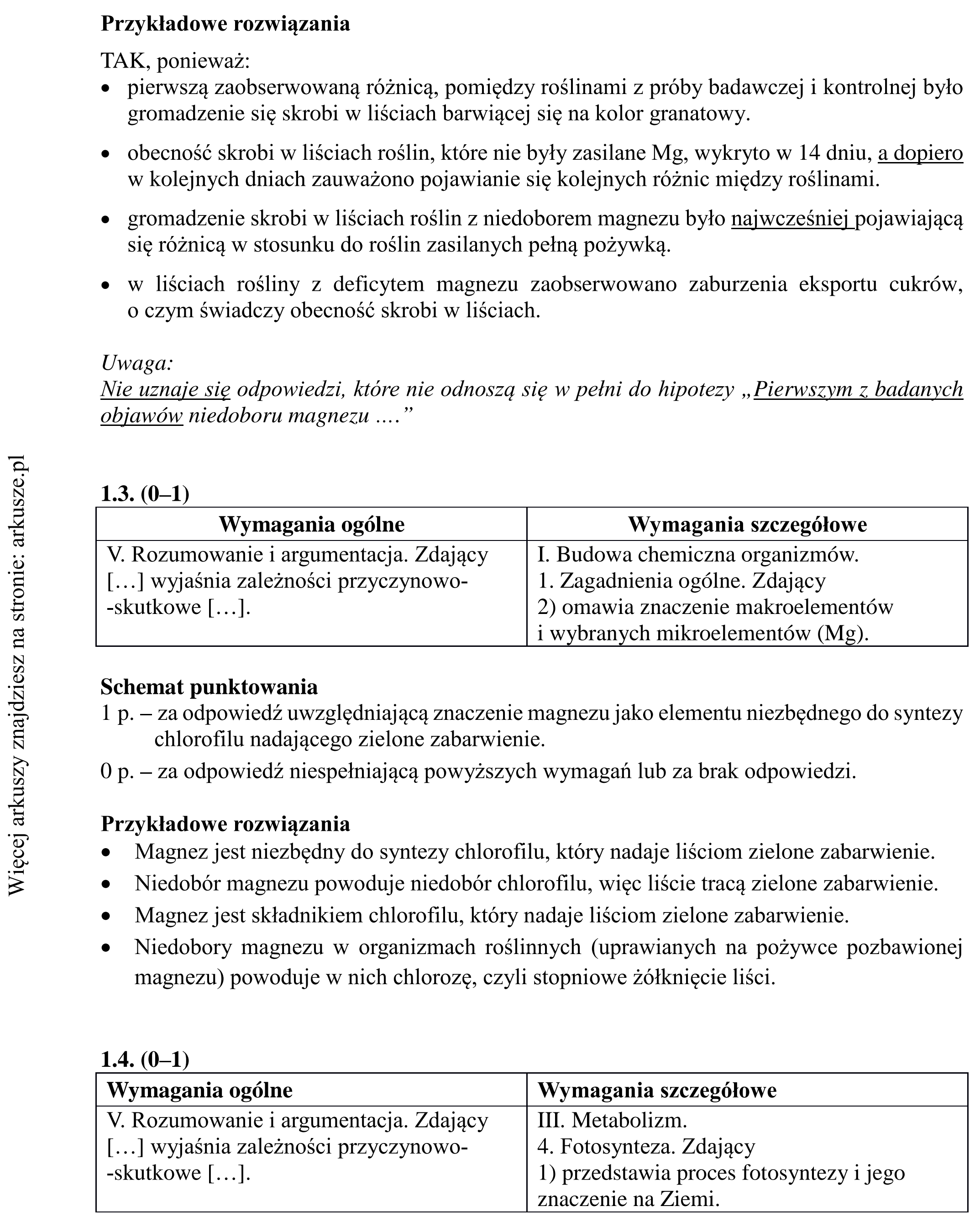 Matura dodatkowa, lipiec 2020, odpowiedź do zadania 1.1, fragment 2