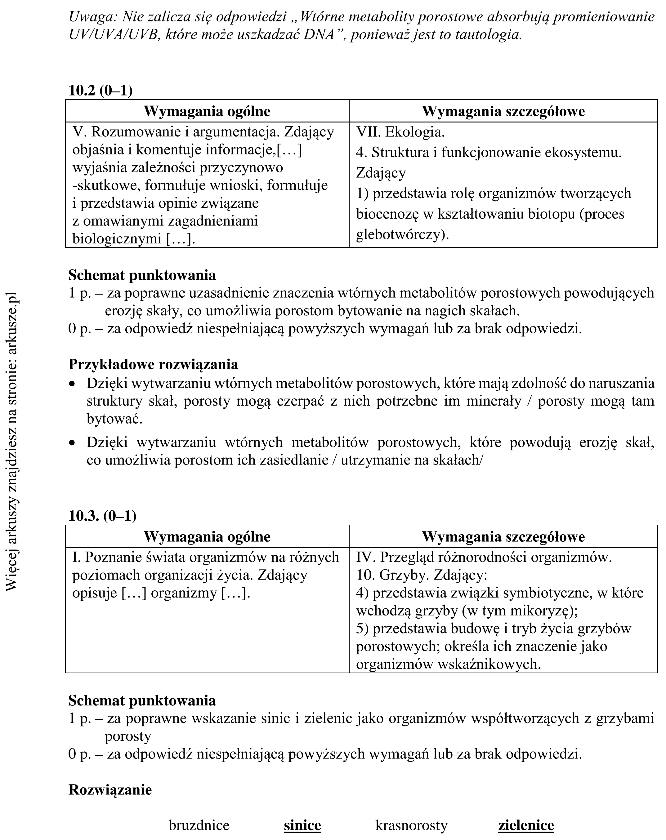 Matura dodatkowa, lipiec 2020, odpowiedź do zadania 10.1, fragment 2