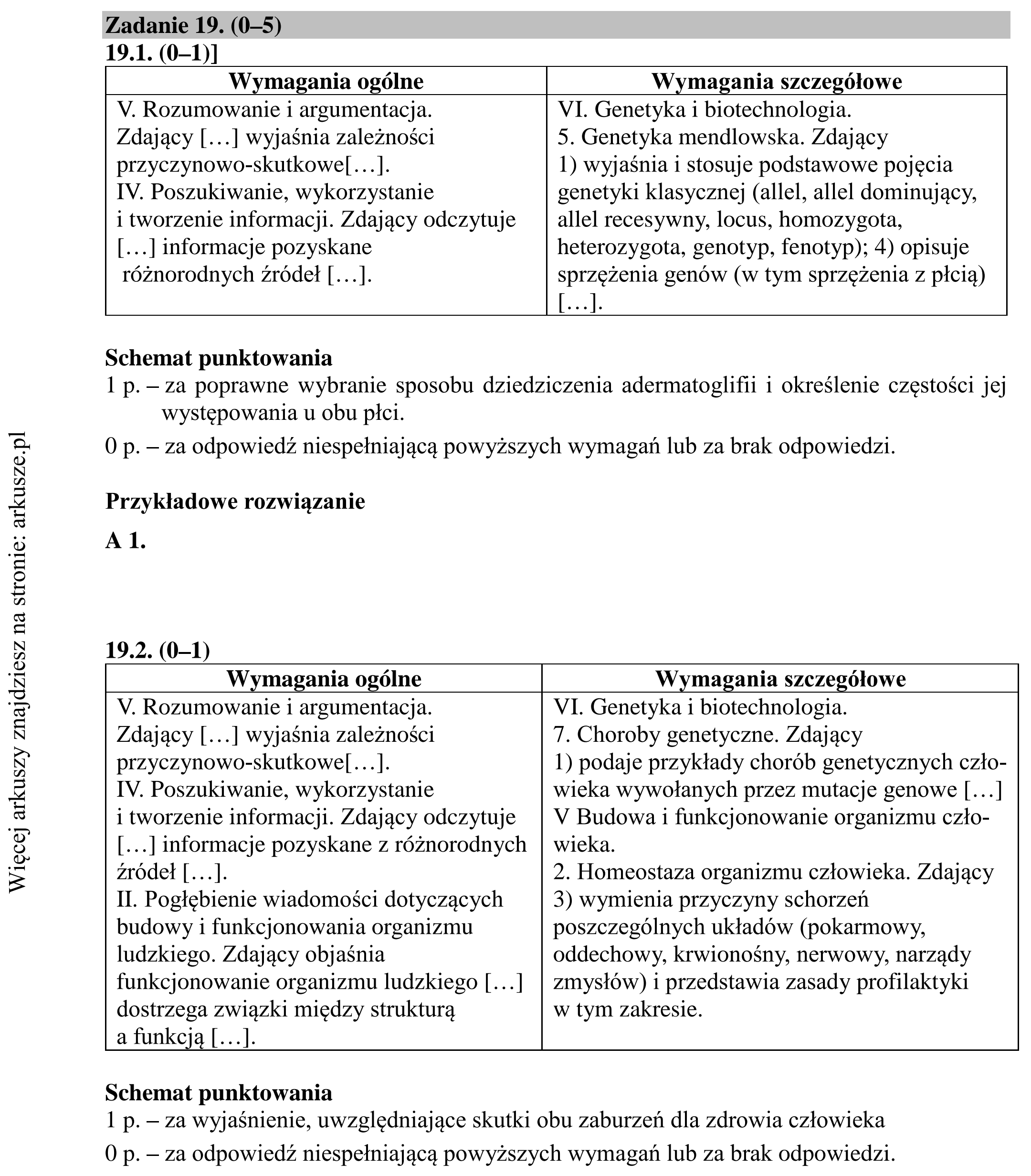 Matura dodatkowa, lipiec 2020, odpowiedź do zadania 19.1, fragment 1