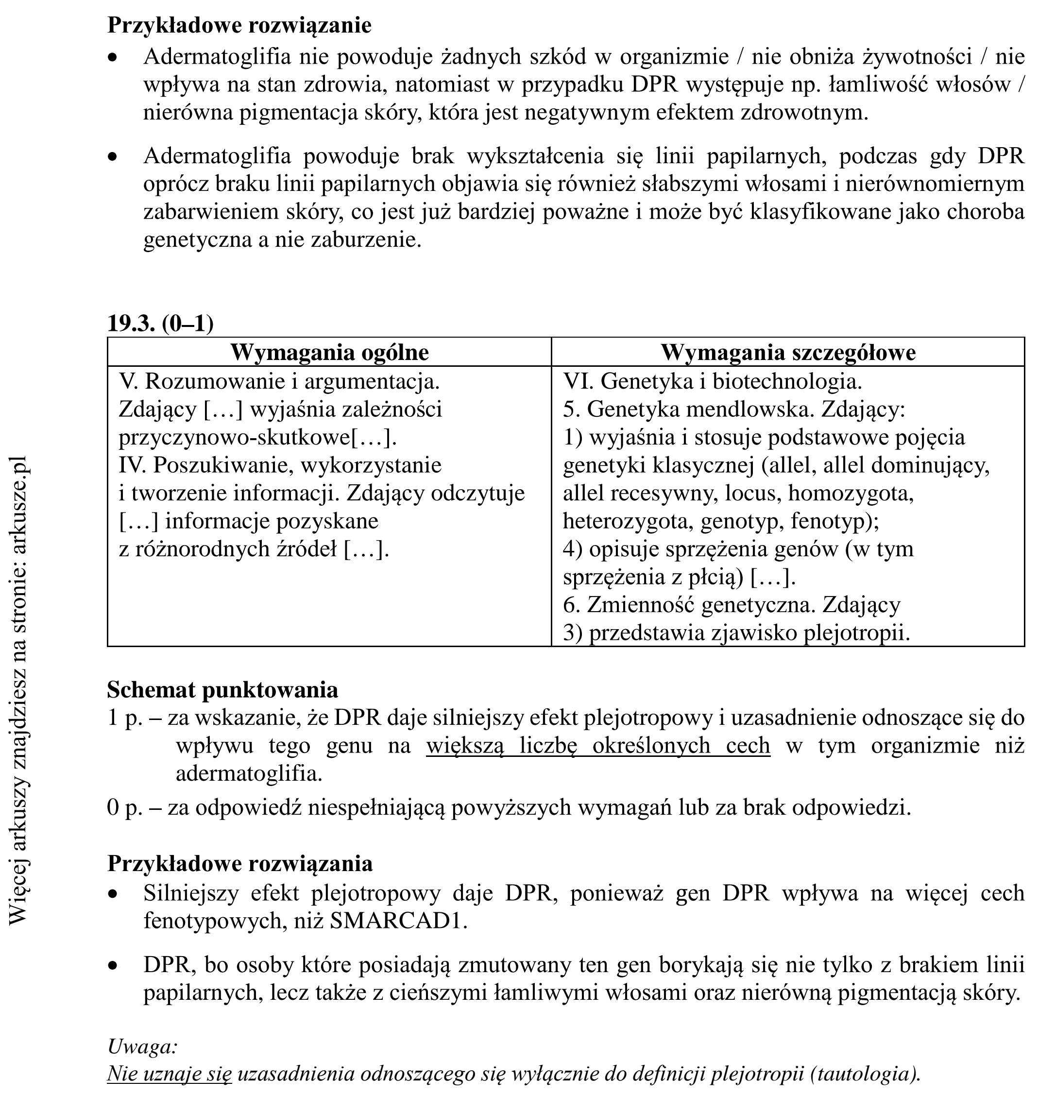 Matura dodatkowa, lipiec 2020, odpowiedź do zadania 19.1, fragment 2