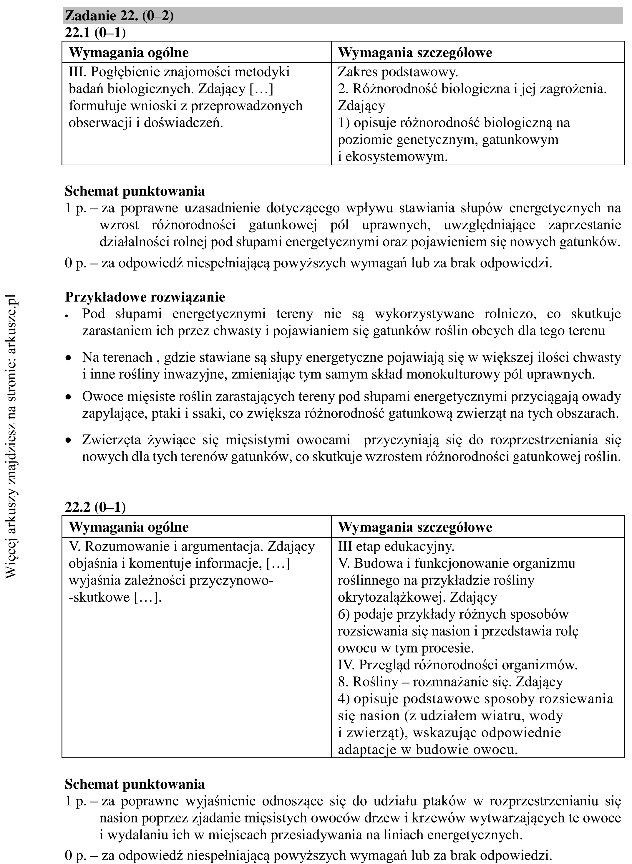Matura dodatkowa, lipiec 2020, odpowiedź do zadania 22.1, fragment 1