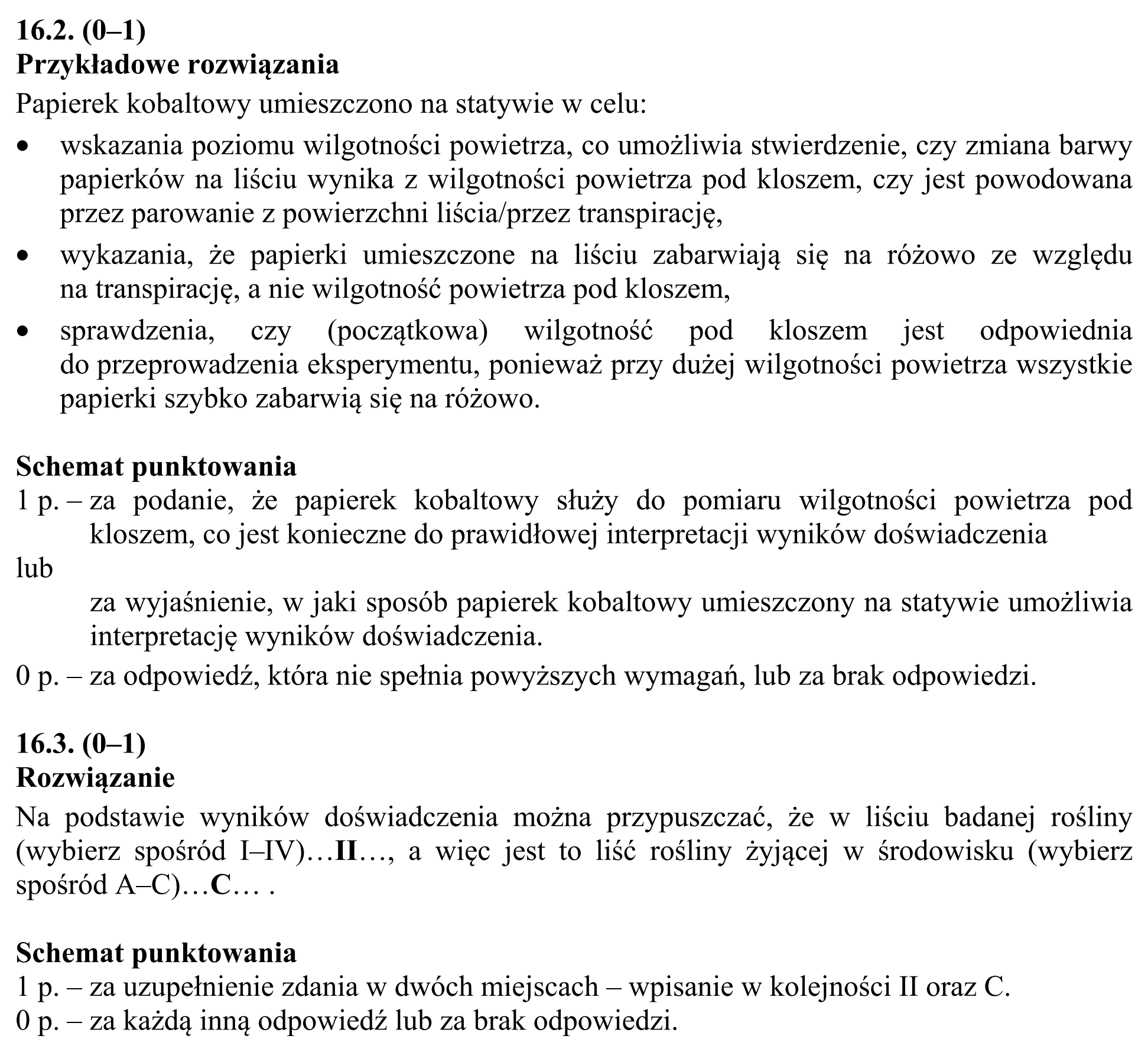 Matura, maj 2015, odpowiedź do zadania 16.1, fragment 2