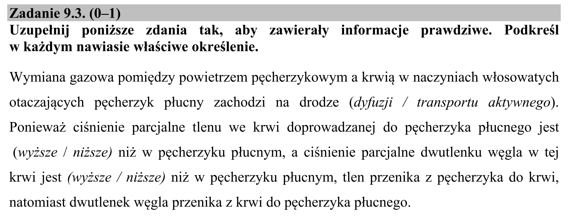 Matura, maj 2015, zadanie 9.3