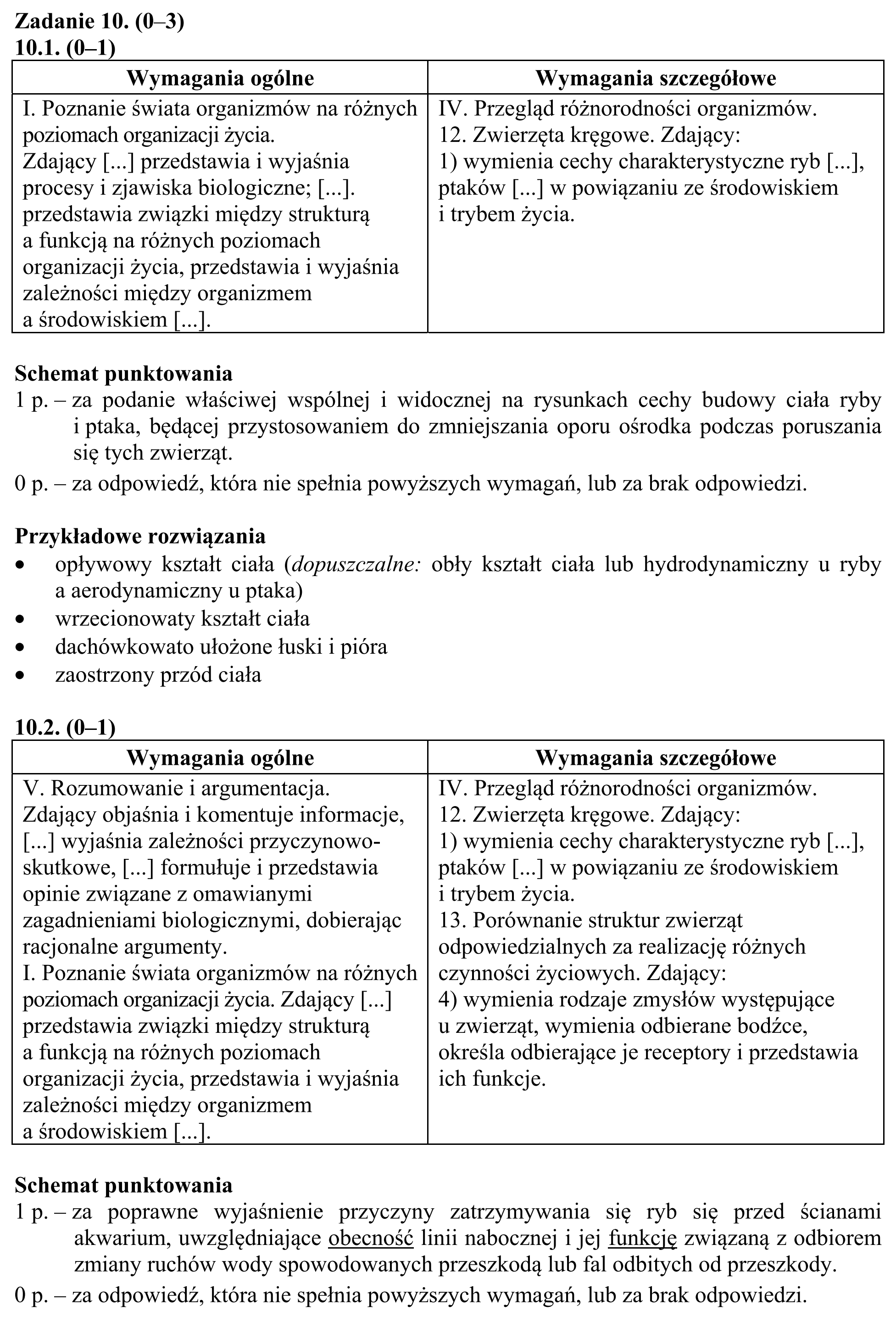 Matura, maj 2016, odpowiedź do zadania 10.1, fragment 1