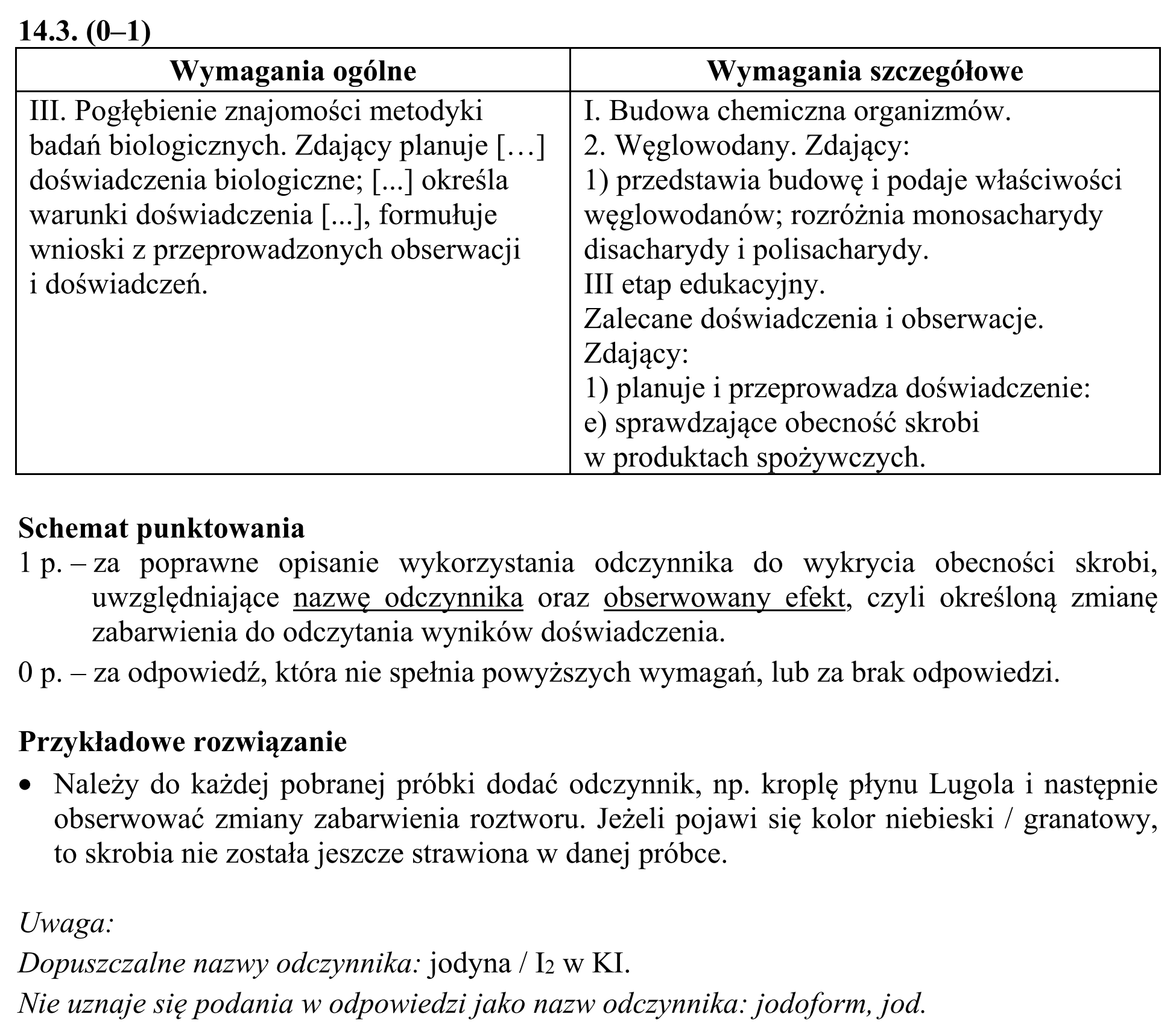 Matura, maj 2016, odpowiedź do zadania 14.1, fragment 2
