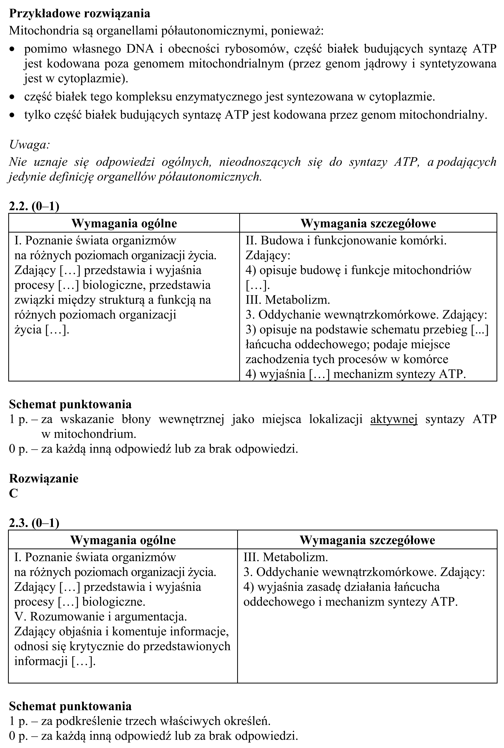 Matura, maj 2016, odpowiedź do zadania 2.1, fragment 2