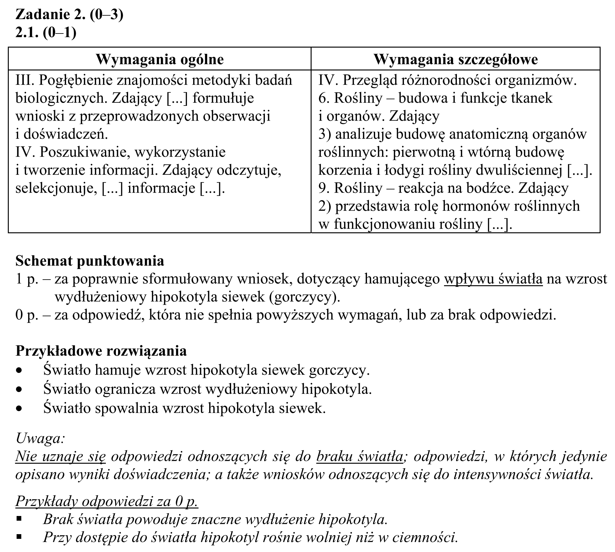 Matura, maj 2017, odpowiedź do zadania 2.1, fragment 1