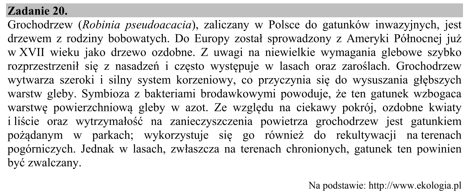 Matura, maj 2017, wstęp zadania 20