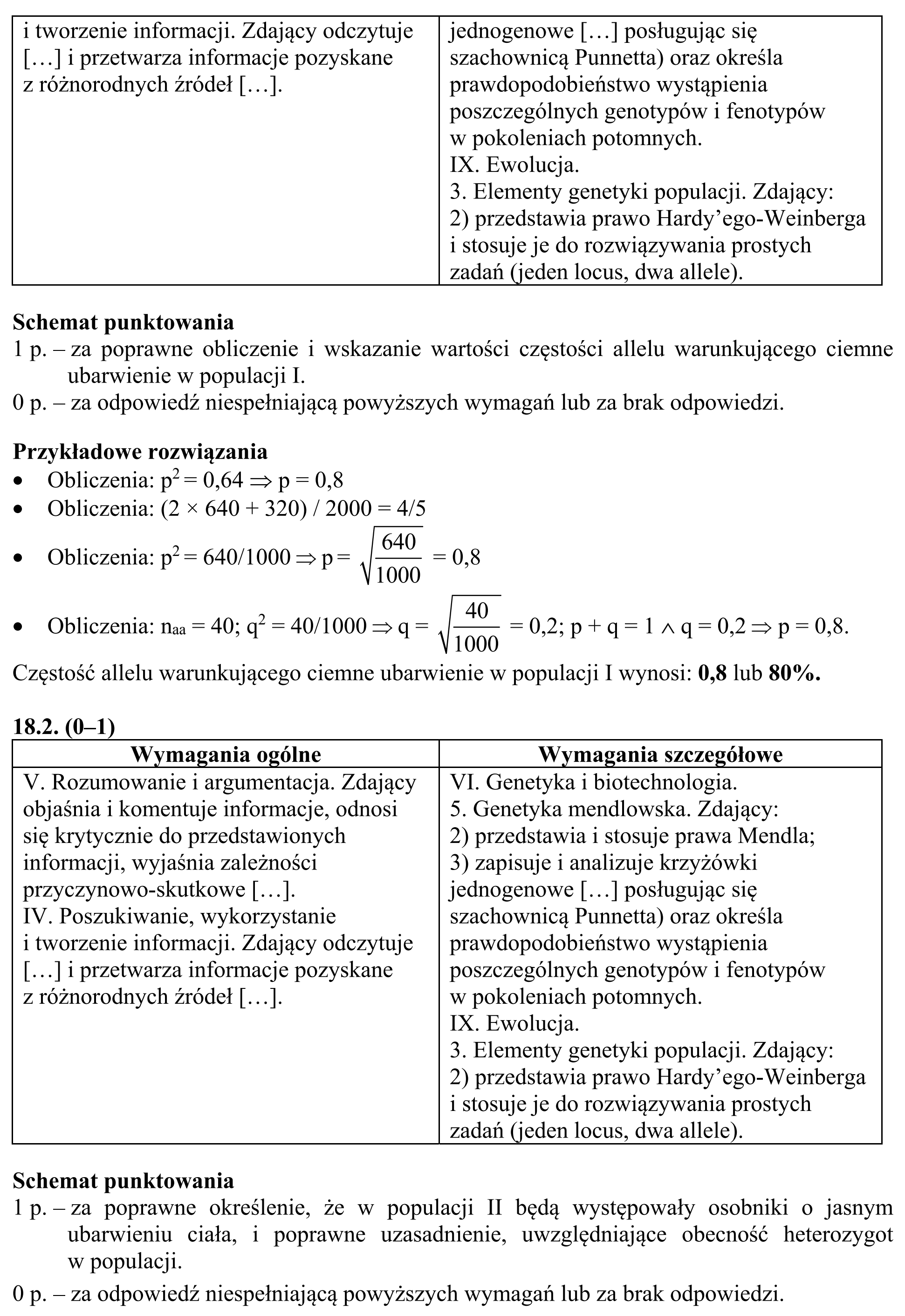 Matura, maj 2018, odpowiedź do zadania 18.1, fragment 2