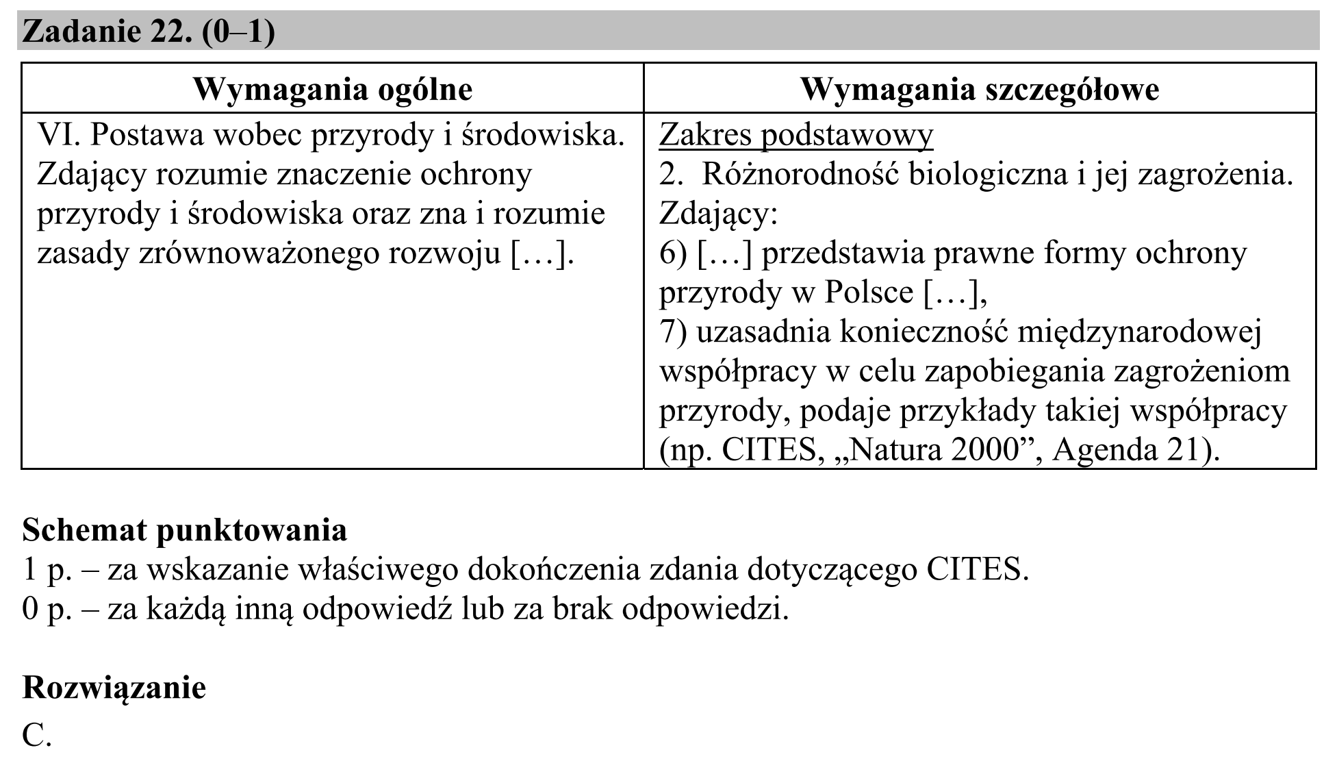 Matura, maj 2018, odpowiedź do zadania 22