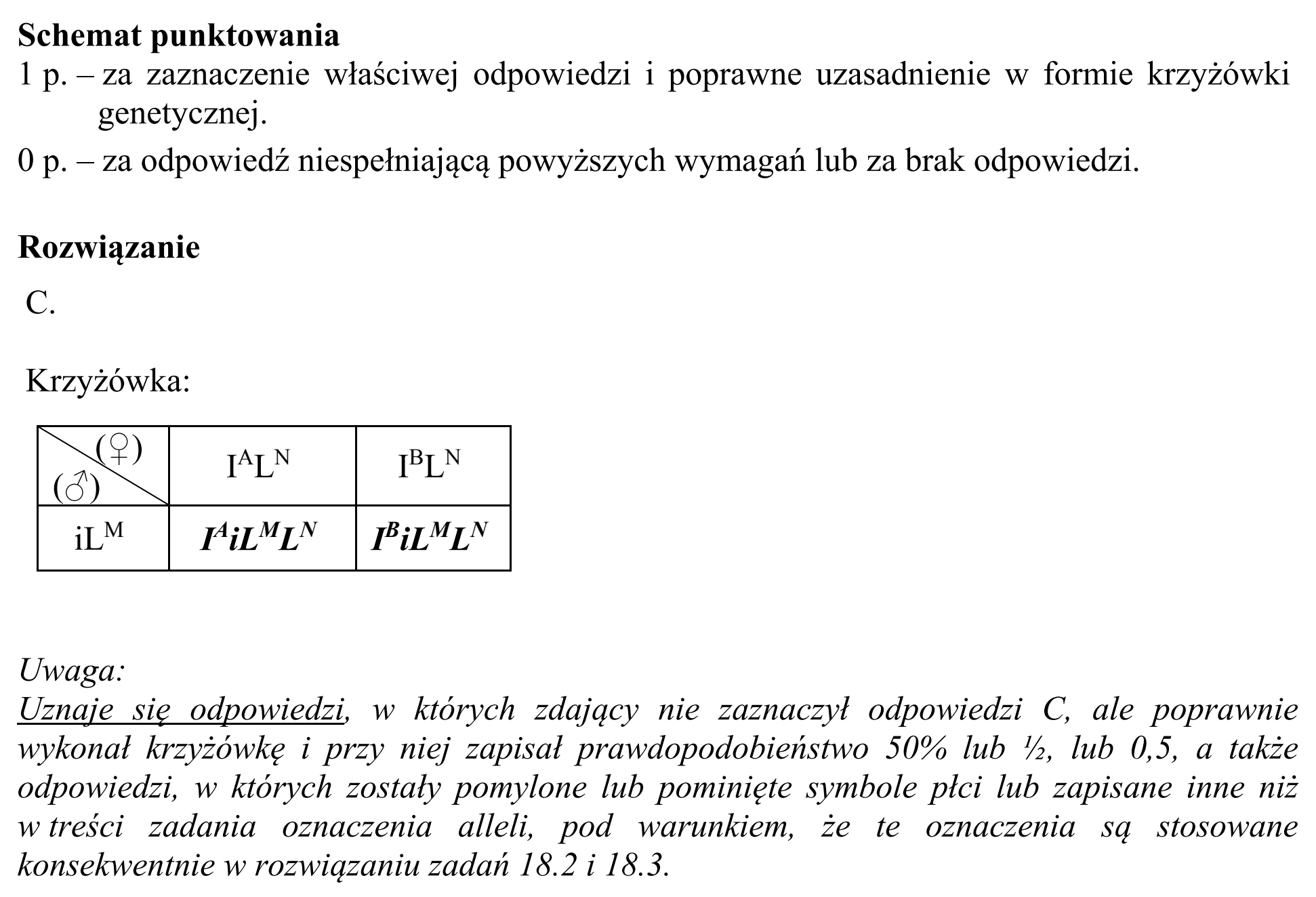 Matura, maj 2019, odpowiedź do zadania 18.1, fragment 3