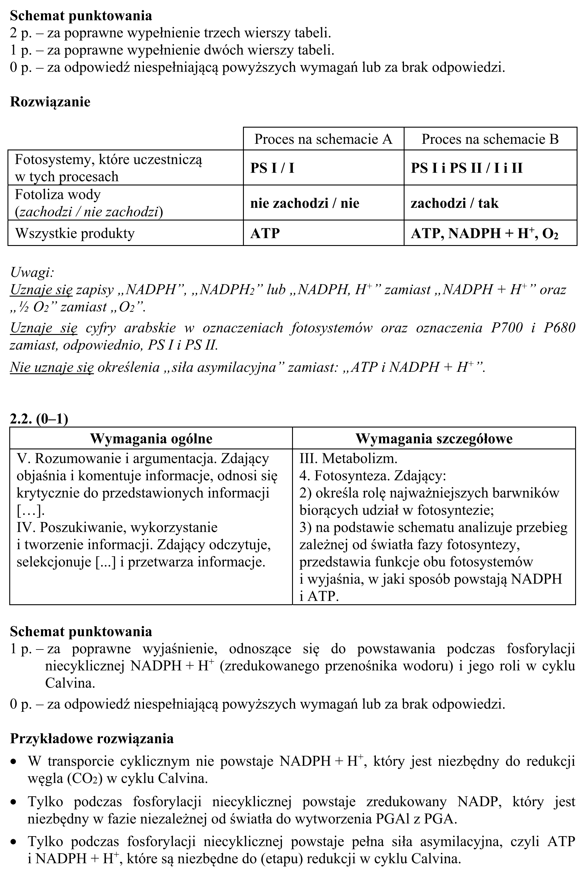 Matura, maj 2019, odpowiedź do zadania 2.1, fragment 2