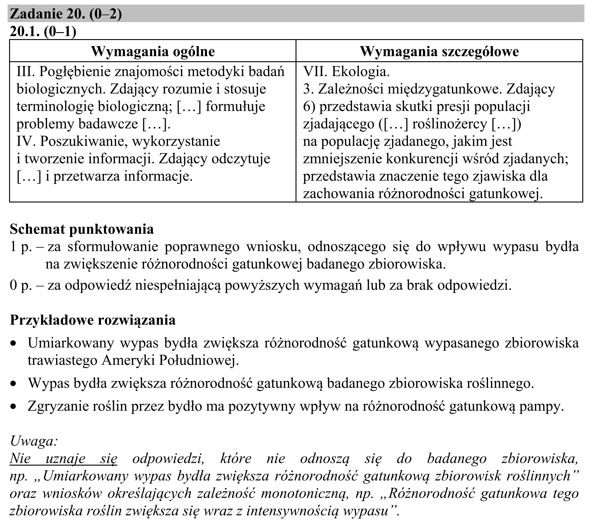 Matura, maj 2019, odpowiedź do zadania 20.1, fragment 1