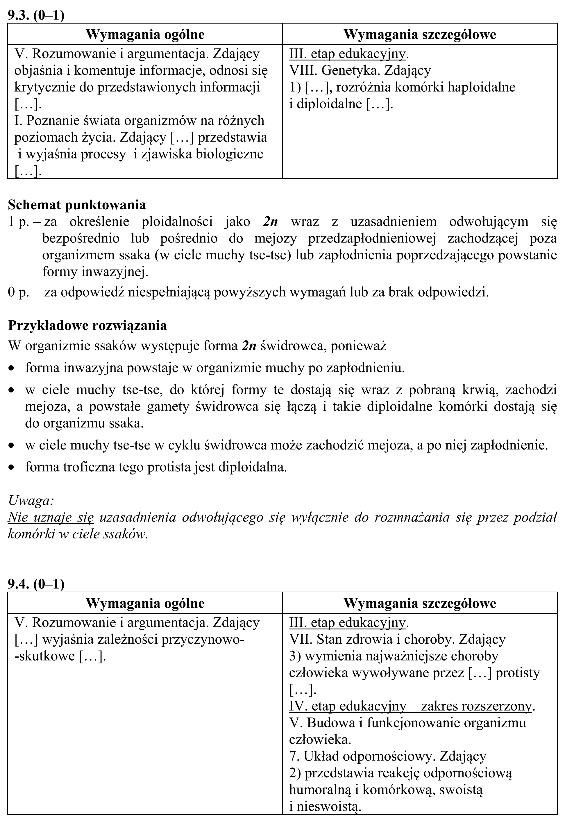 Matura, maj 2019, odpowiedź do zadania 9.1, fragment 2