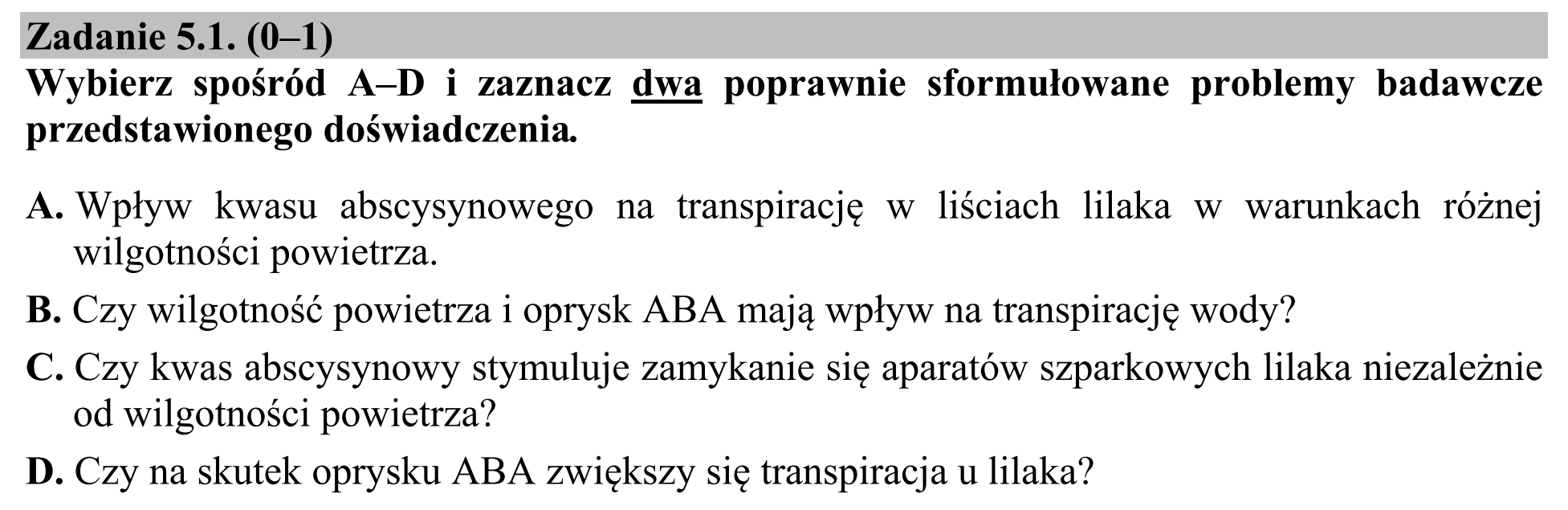 Matura, maj 2019, zadanie 5.1