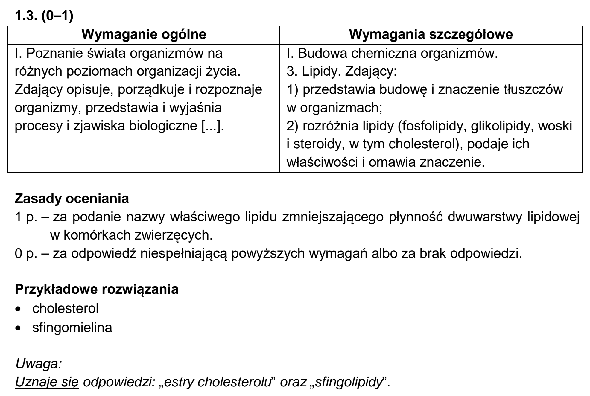 Matura, maj 2020, odpowiedź do zadania 1.1, fragment 2