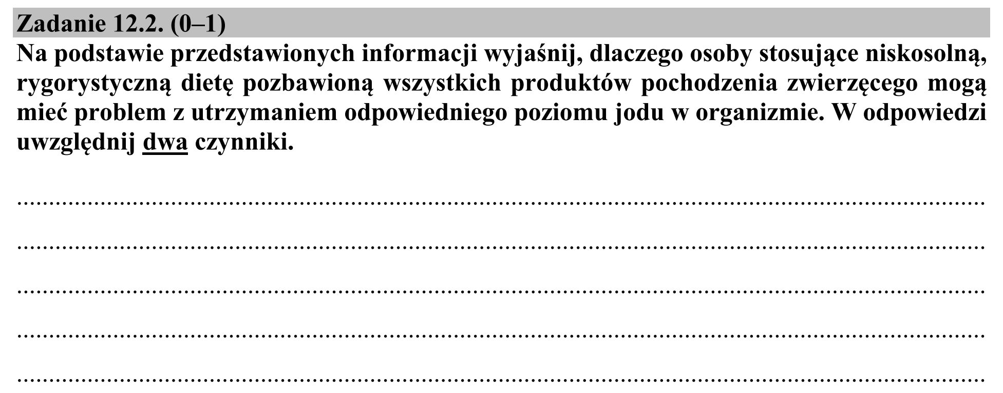Matura, maj 2020, zadanie 12.2