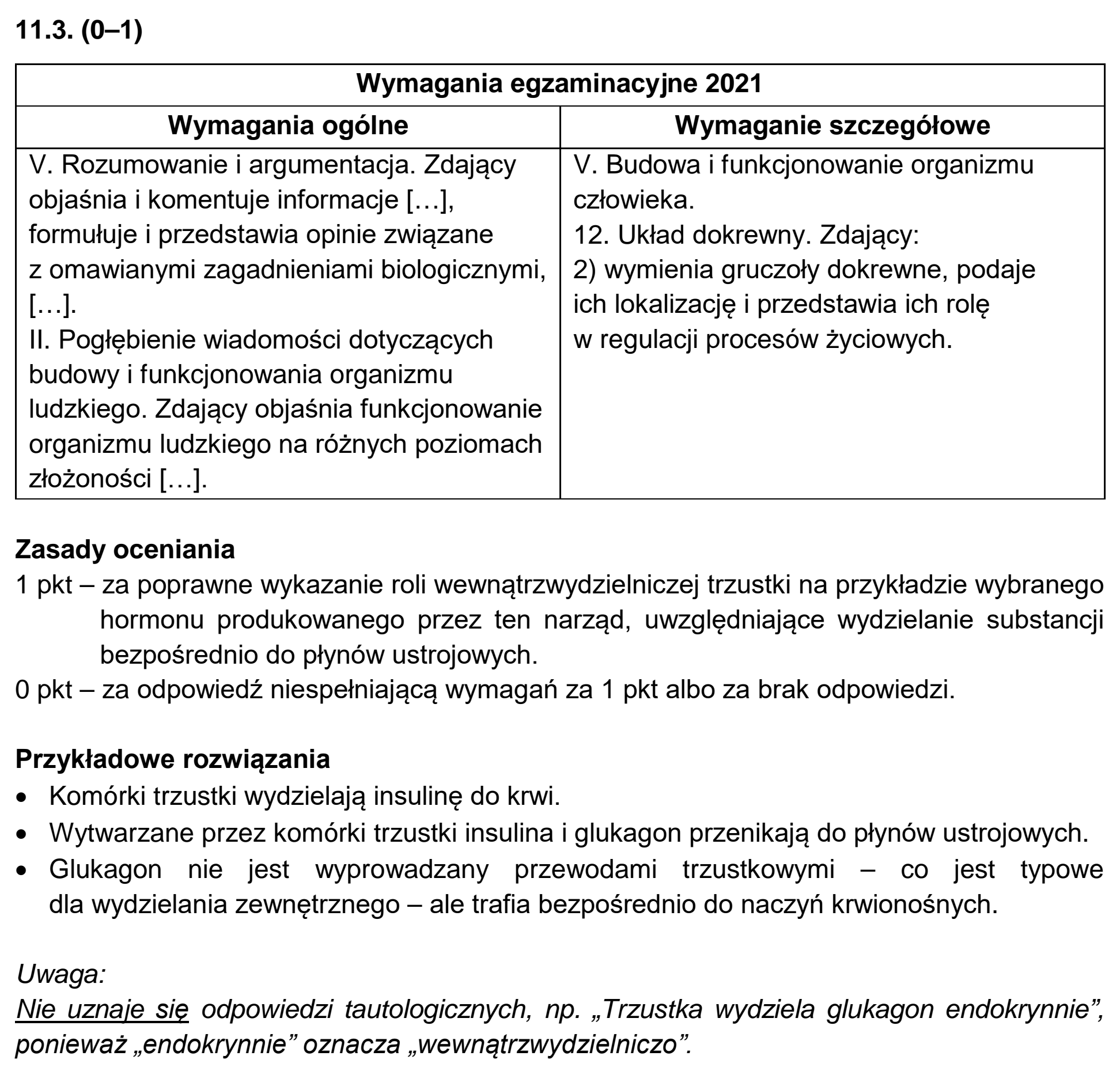 Matura, maj 2021, odpowiedź do zadania 11.1, fragment 2