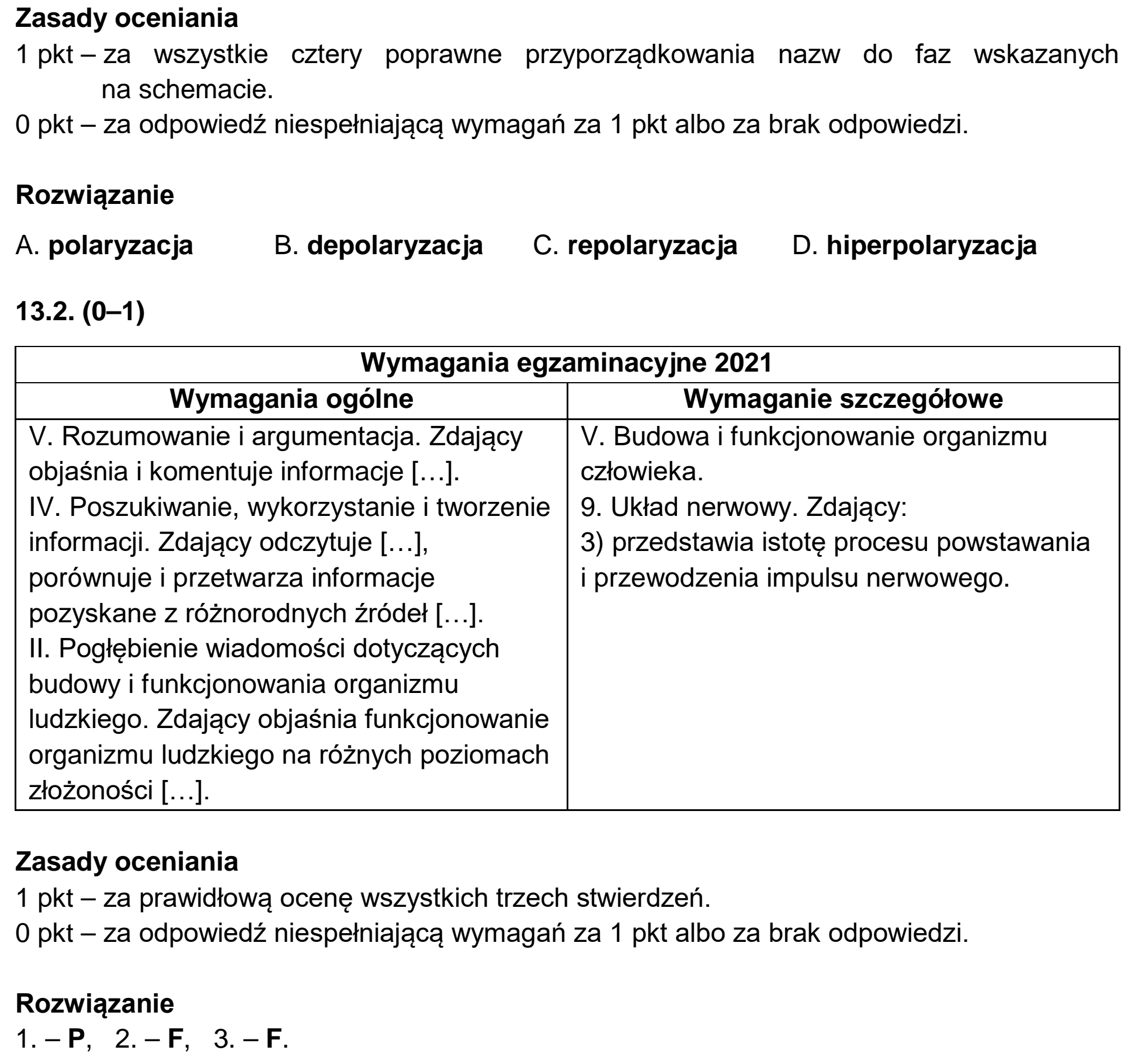 Matura, maj 2021, odpowiedź do zadania 13.1