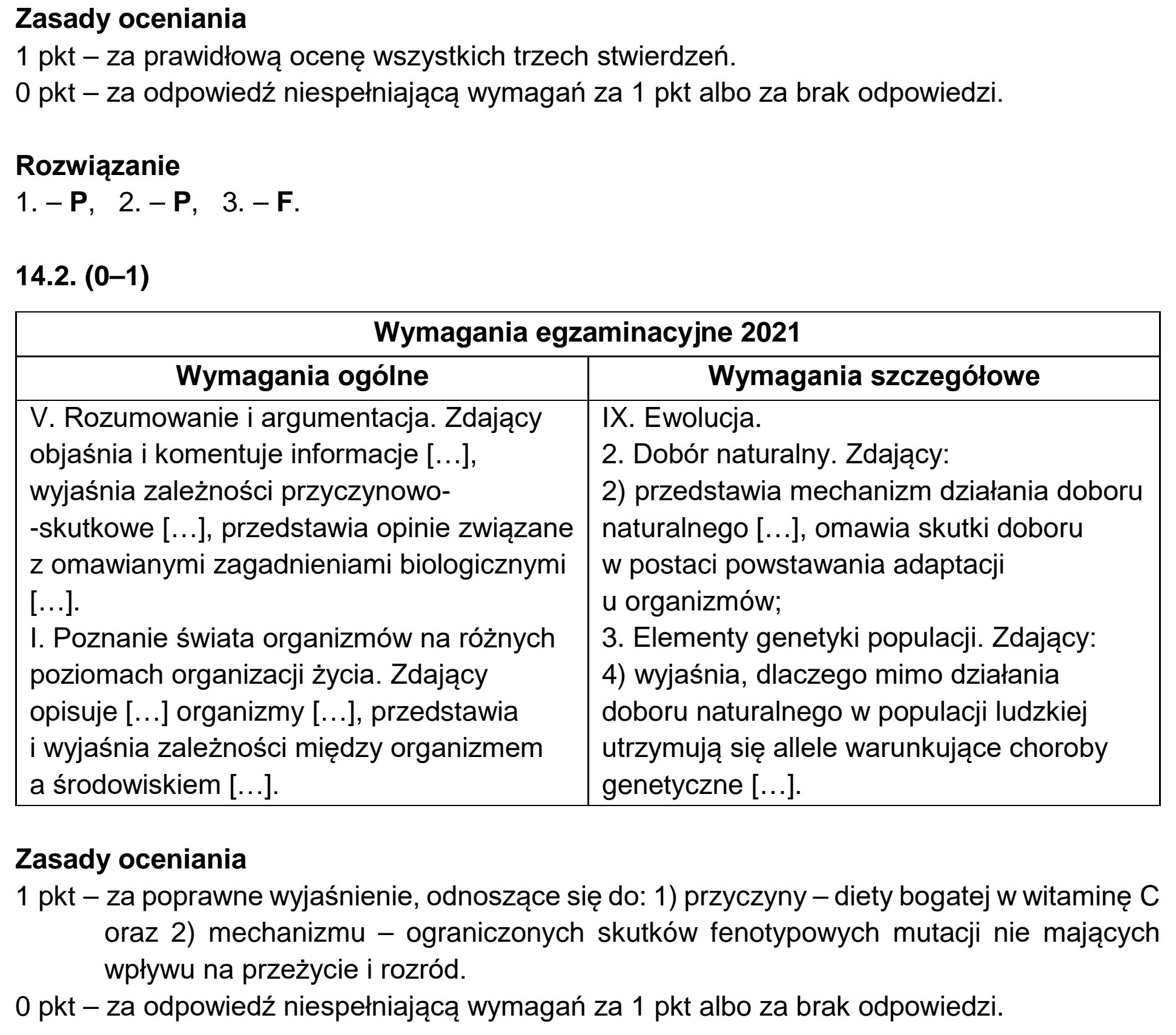 Matura, maj 2021, odpowiedź do zadania 14.1