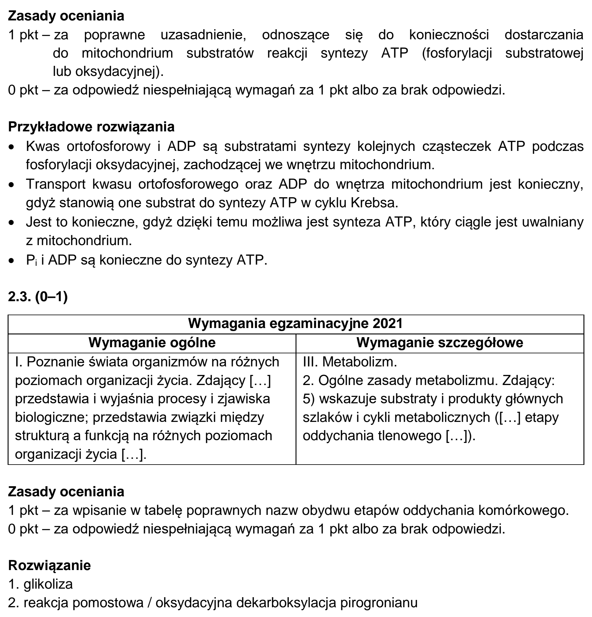 Matura, maj 2021, odpowiedź do zadania 2.1, fragment 2