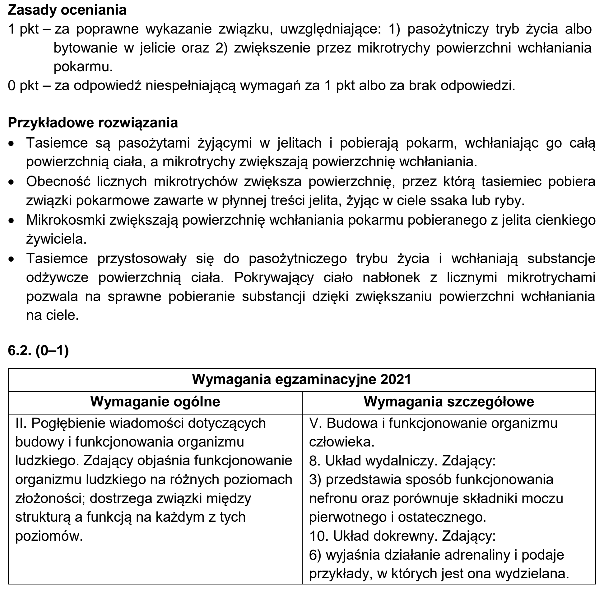 Matura, maj 2021, odpowiedź do zadania 6.1, fragment 1