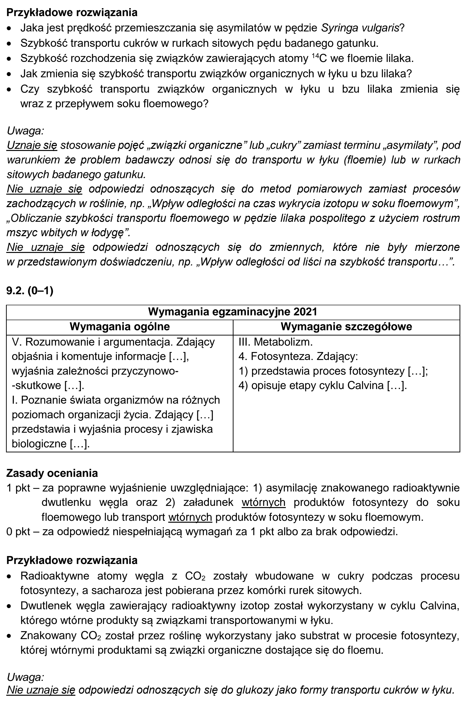 Matura, maj 2021, odpowiedź do zadania 9.1, fragment 2