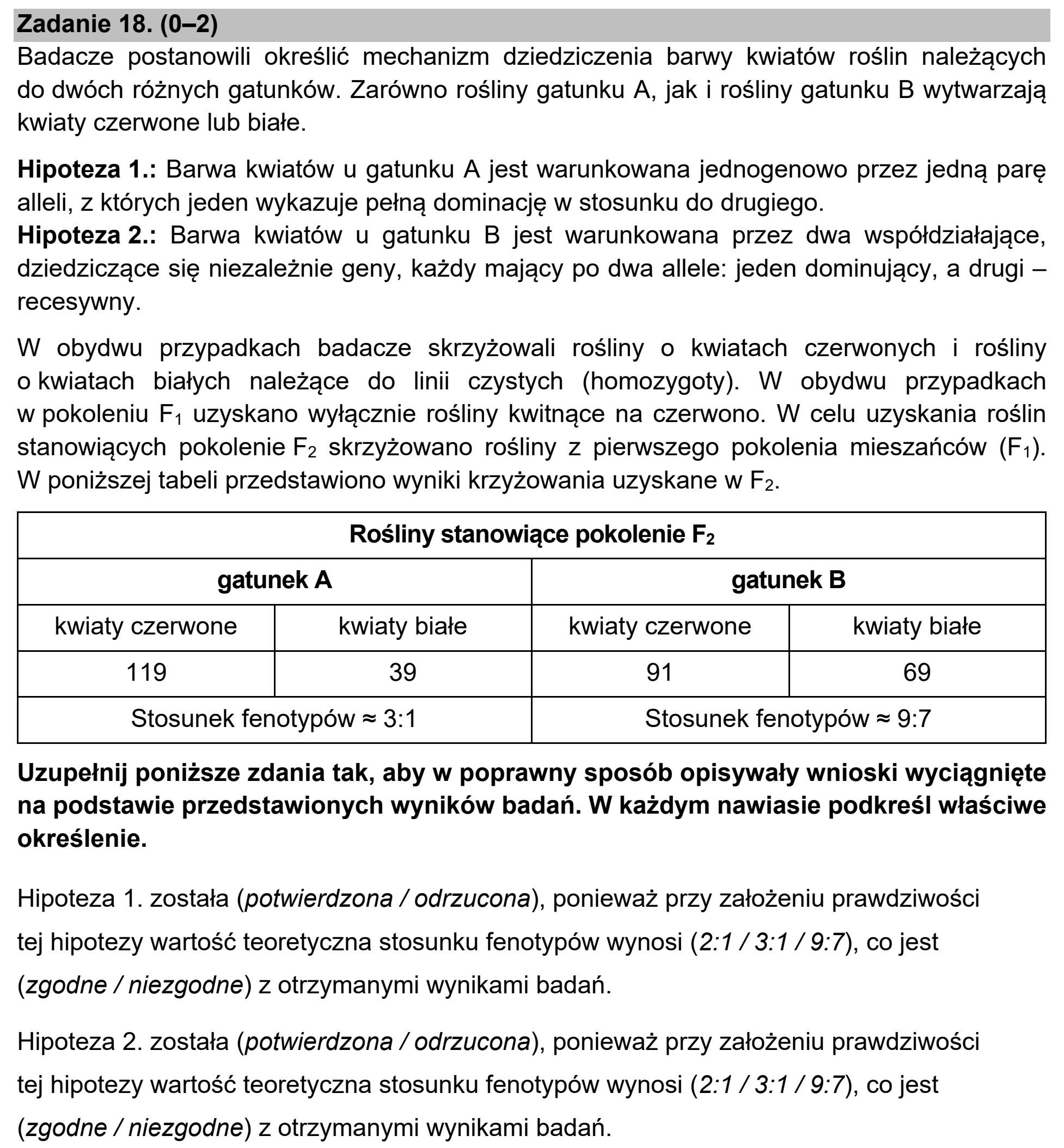 Matura, maj 2021, podgląd zadania 18