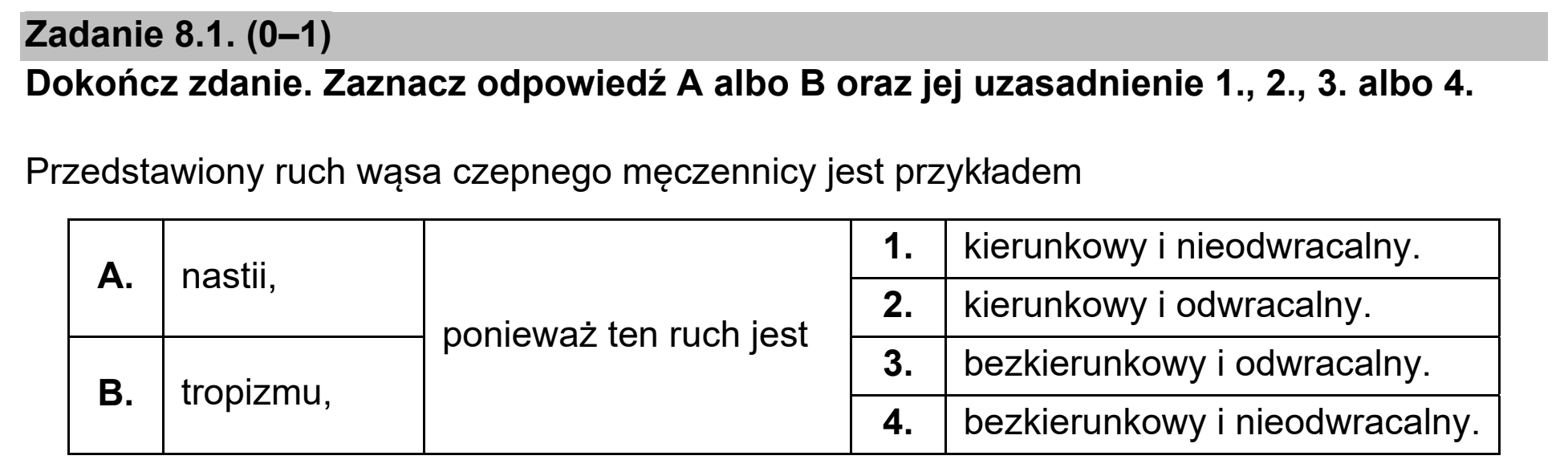 Matura, maj 2021, zadanie 8.1