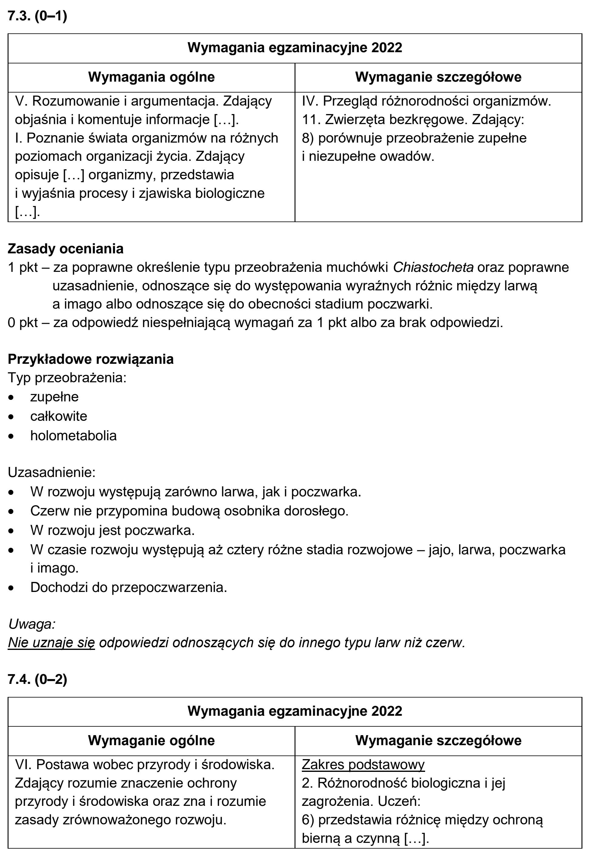 Matura, maj 2022, odpowiedź do zadania 7.1, fragment 2