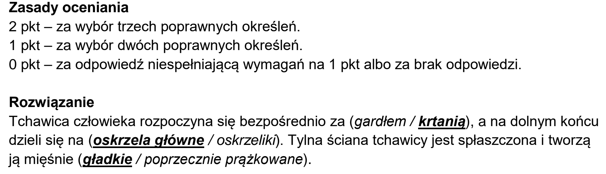 Matura, maj 2023, odpowiedź do zadania 10.2