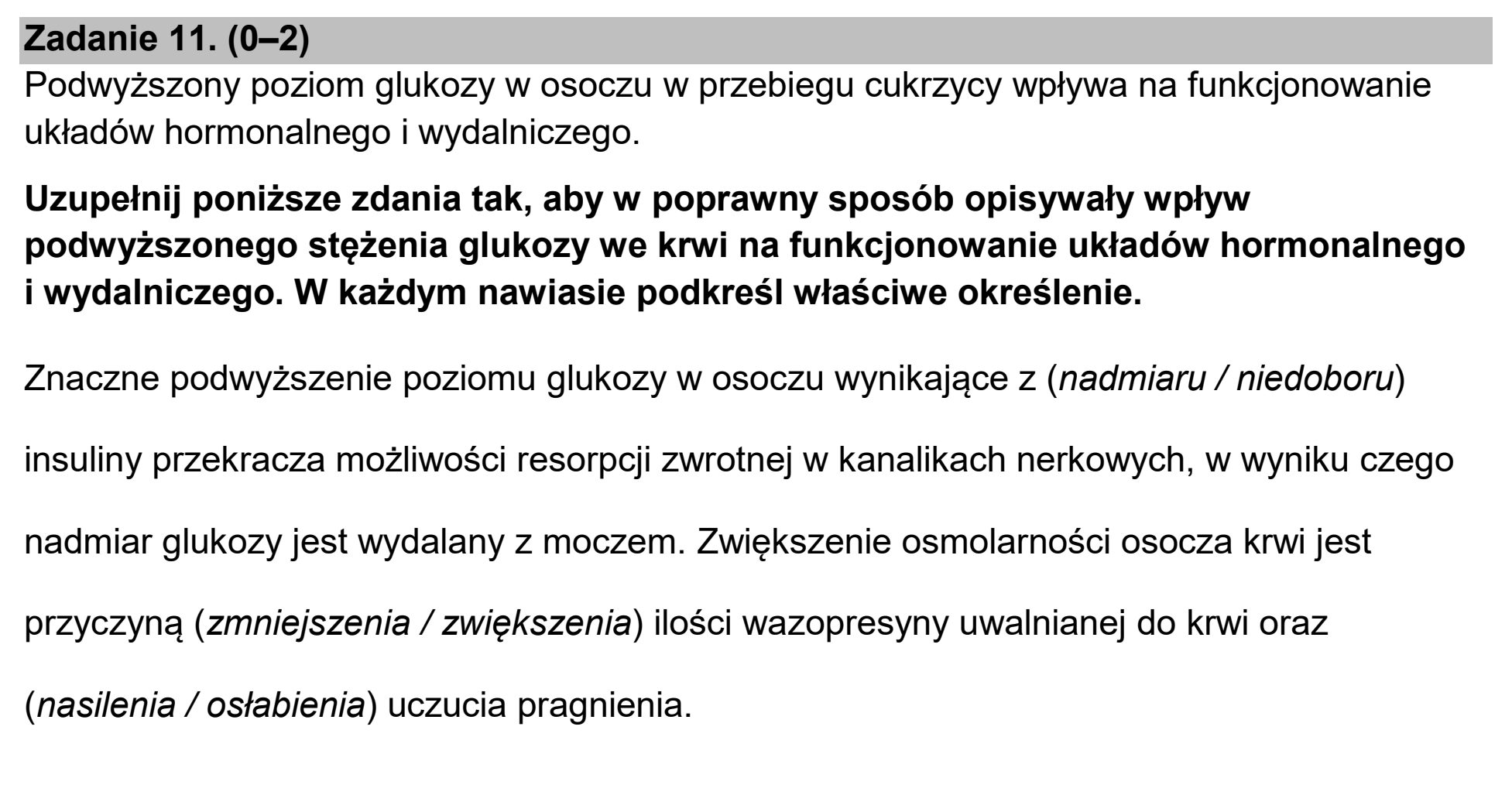 Matura, maj 2025, podgląd zadania 11