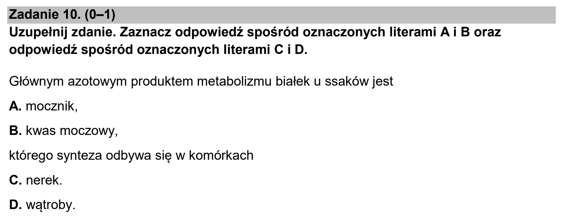 Matura, maj 2026, podgląd zadania 10