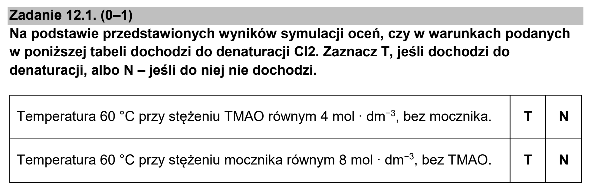 Matura, maj 2026, zadanie 12.1